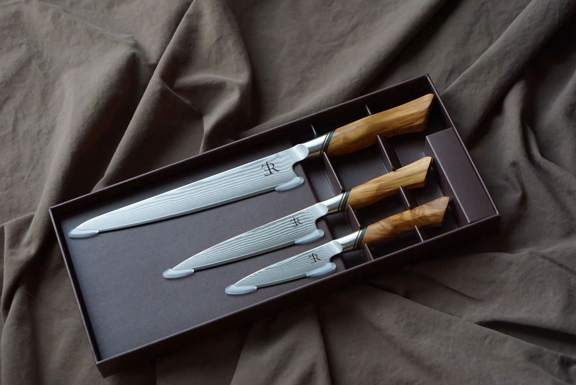 Ryda Knives Knivsæt A-73 Skæresæt - 3 dele i rustfrit stål/brun, 2