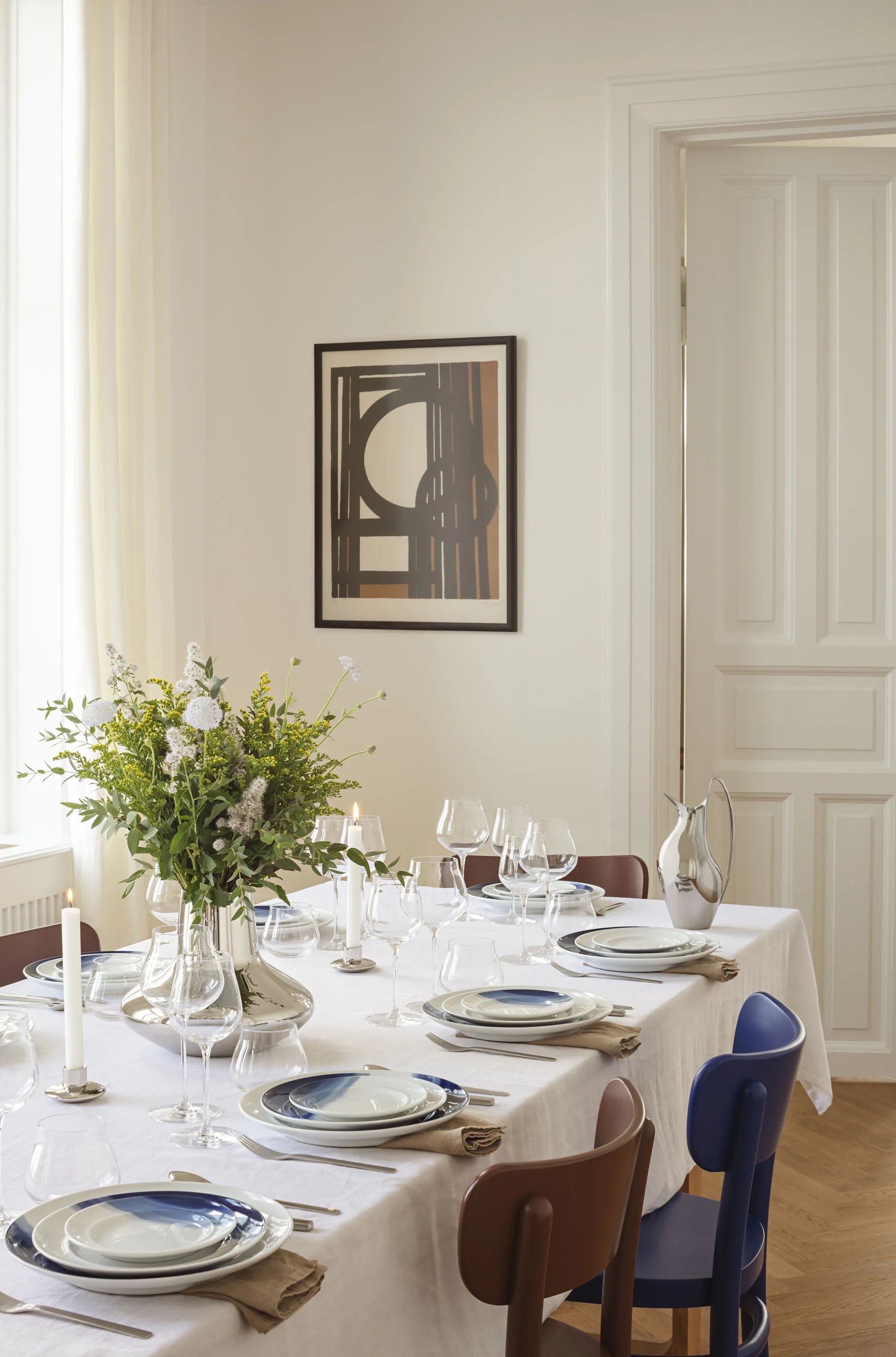 Georg Jensen Kagetallerkener Henning Koppel Koppel Decor Sidetallerken i Hvid/Blå, 3