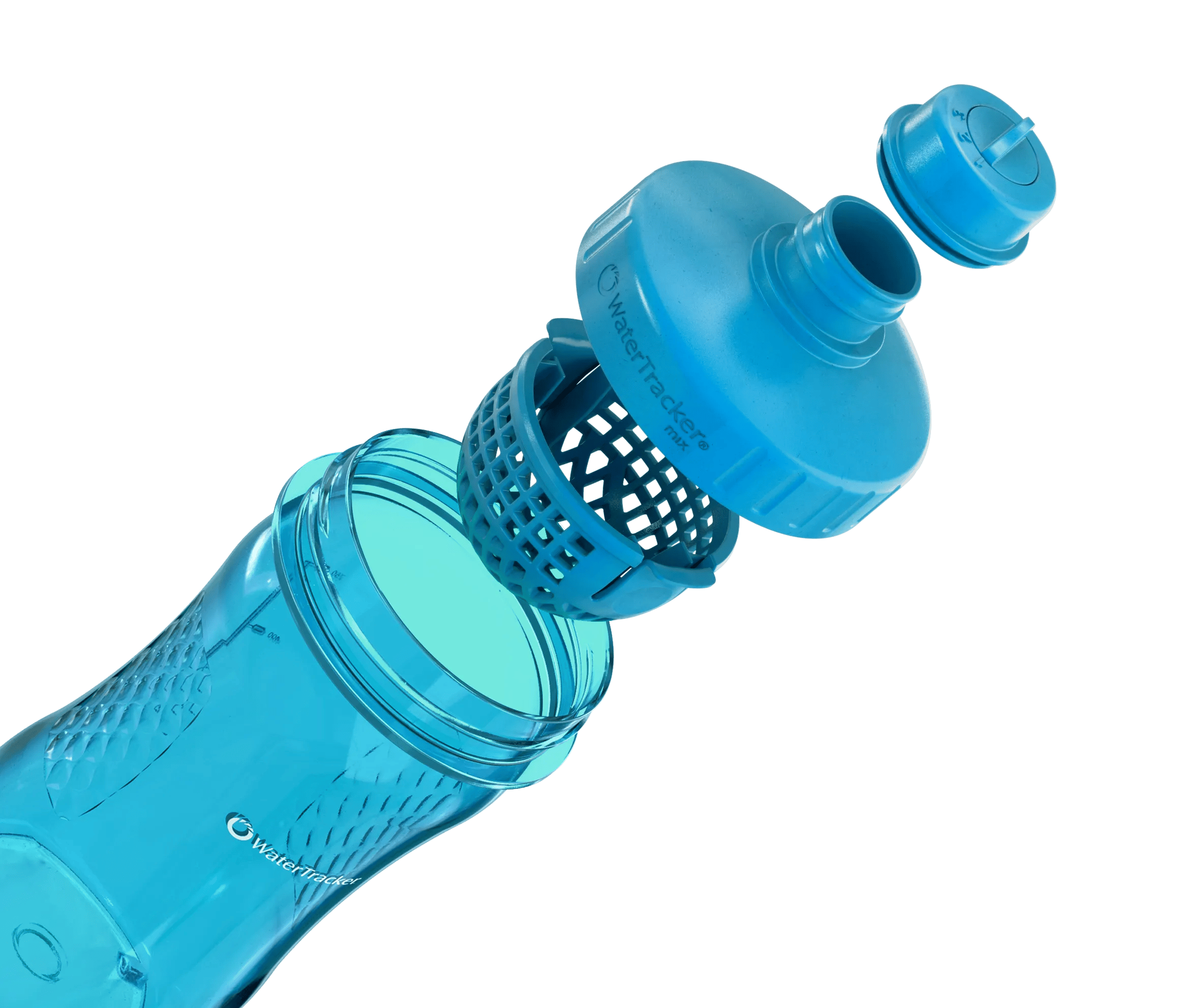Brix Drikkedunke WaterTracker Mix Shakerflaske i Blå, 2