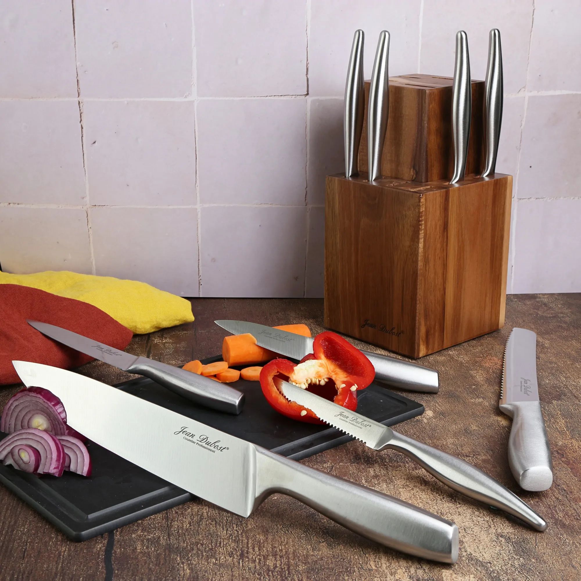 Jean Dubost Knivblokke med knive Fusal Knivblok - 11 dele i Brun, 2