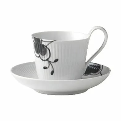Royal Copenhagen Krus og kopper med hank Sort Mega Riflet Kaffekop i Sort/hvid, 24 cl, 4