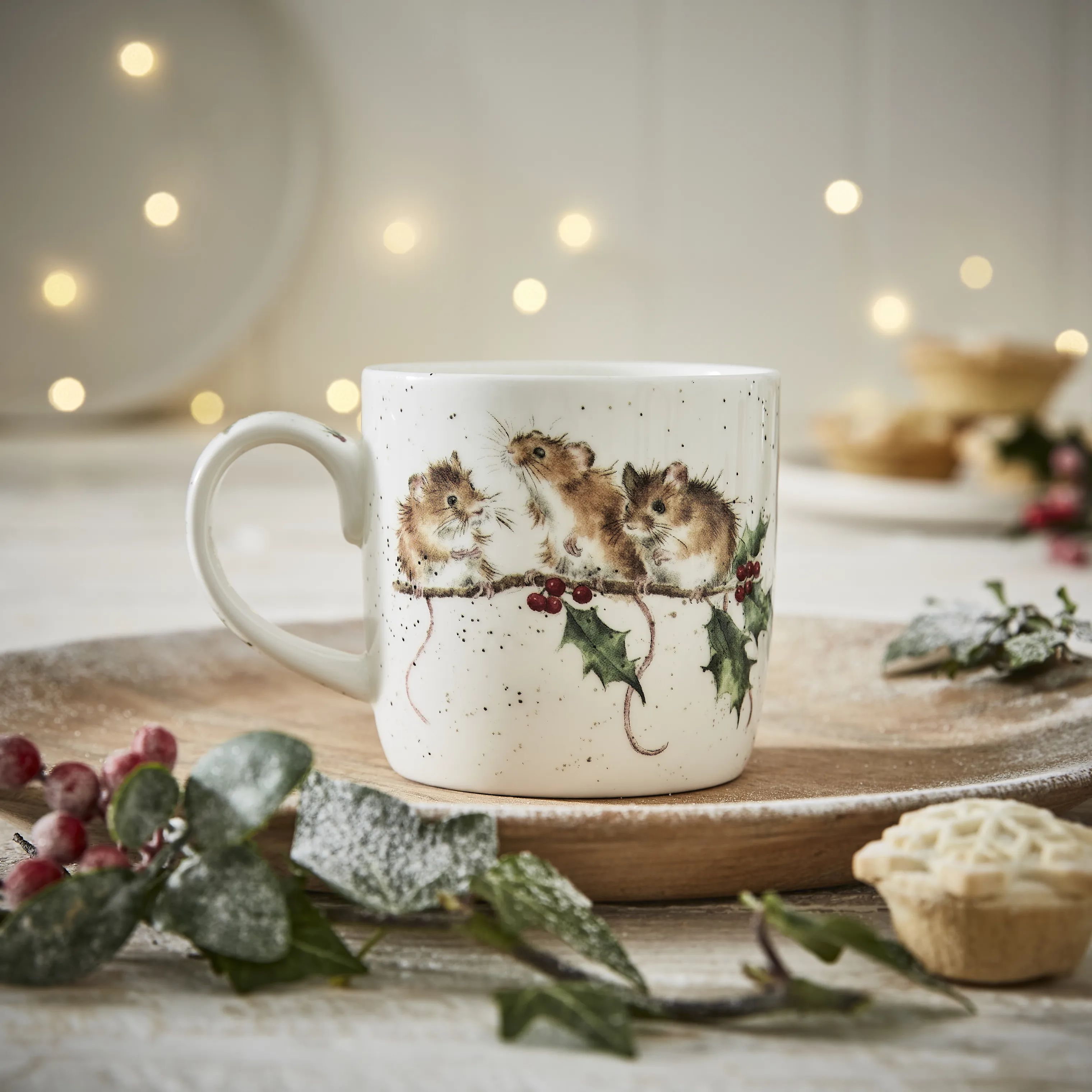 Royal Worcester Krus og kopper med hank Wrendale Krus - Winter mice i Festlige mus, 3