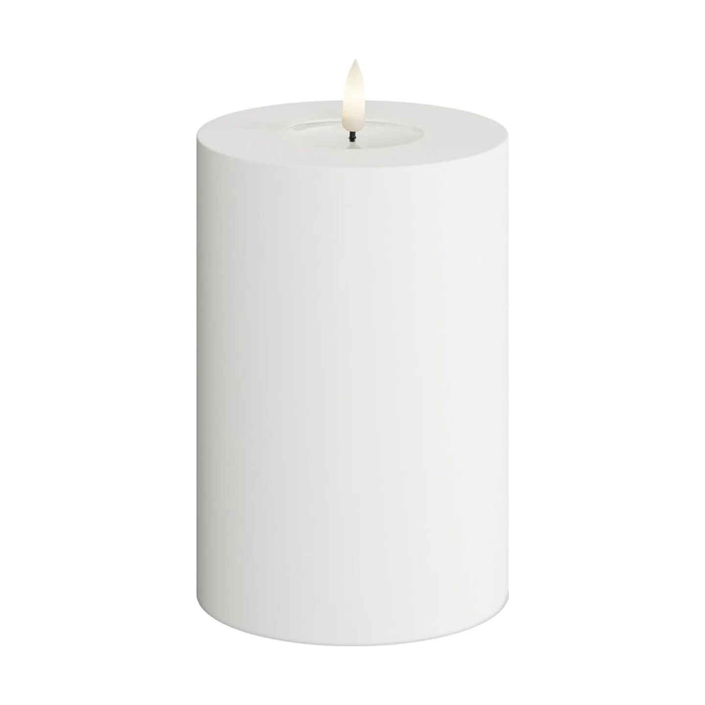 Deluxe Homeart LED-lys Real Flame LED Udendørs Bloklys i Hvid, 15 cm, 1