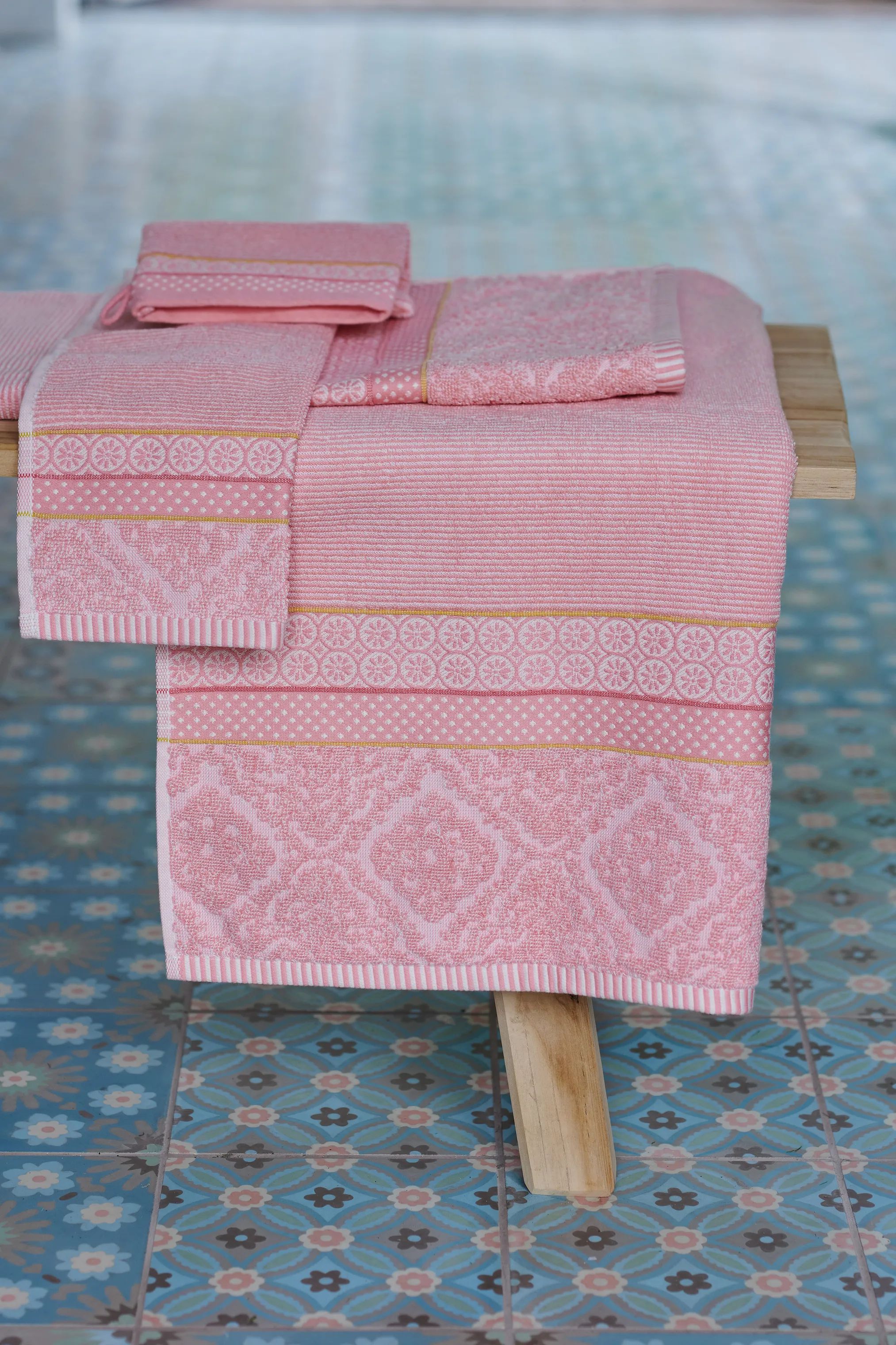 PIP Studio Håndklæder Soft Zellige Håndklæde i Pink, B70 x L140 cm, 2
