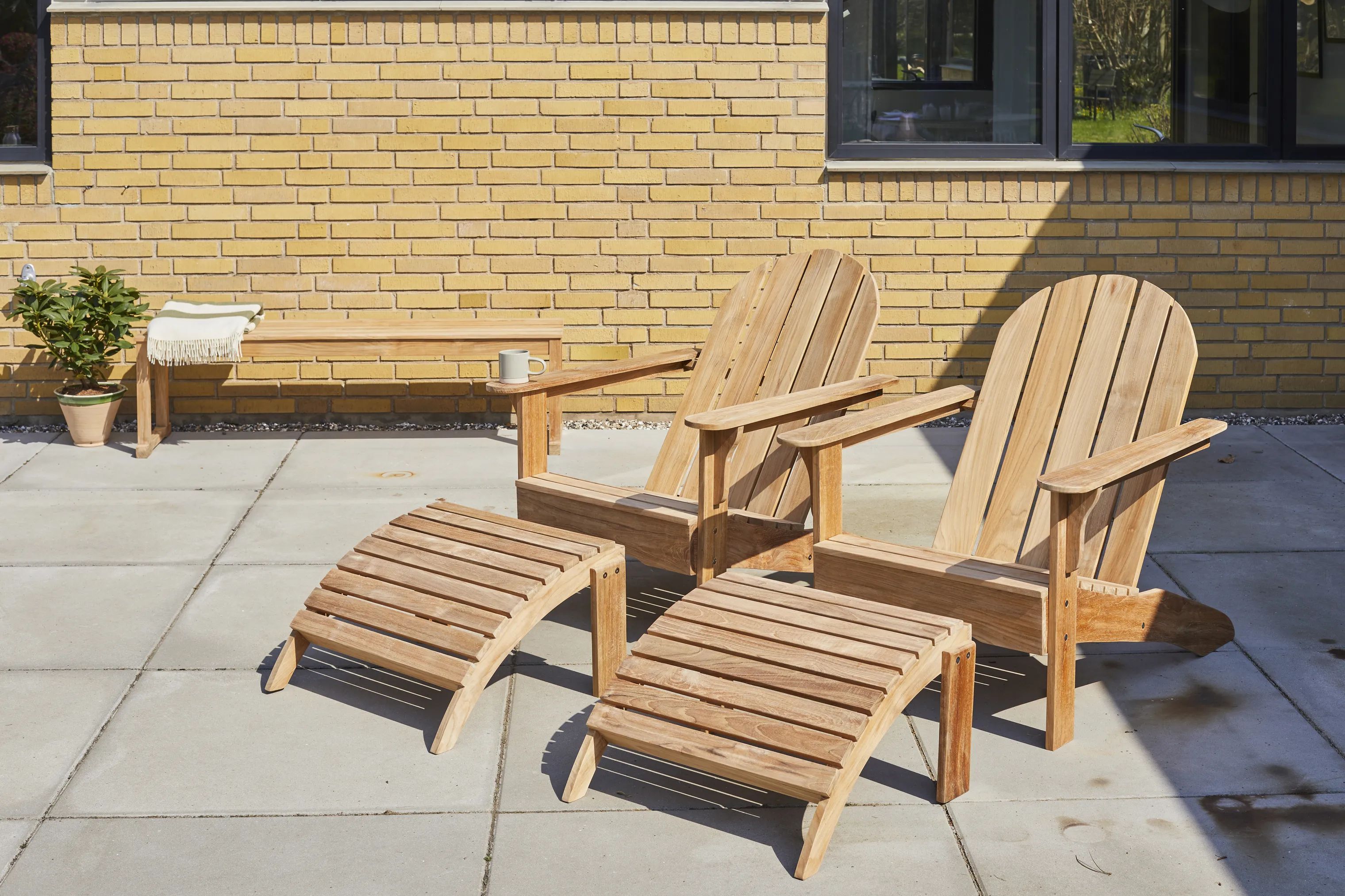 cinas Loungestole Adirondack Fodskammel i Teak, 3