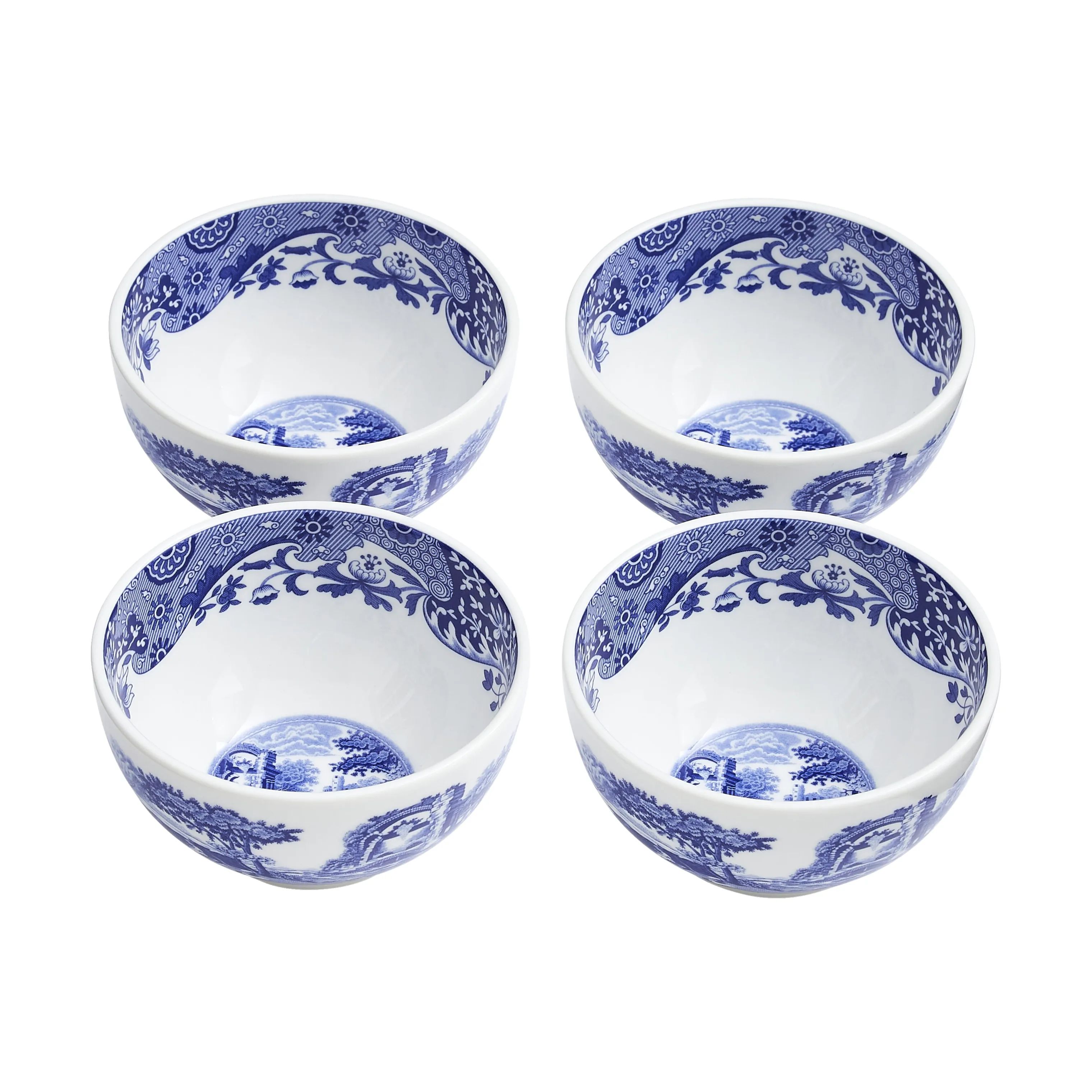 Spode Skåle Blue Italian Blue Italien Skål - 4 stk. i blå/hvid, 3