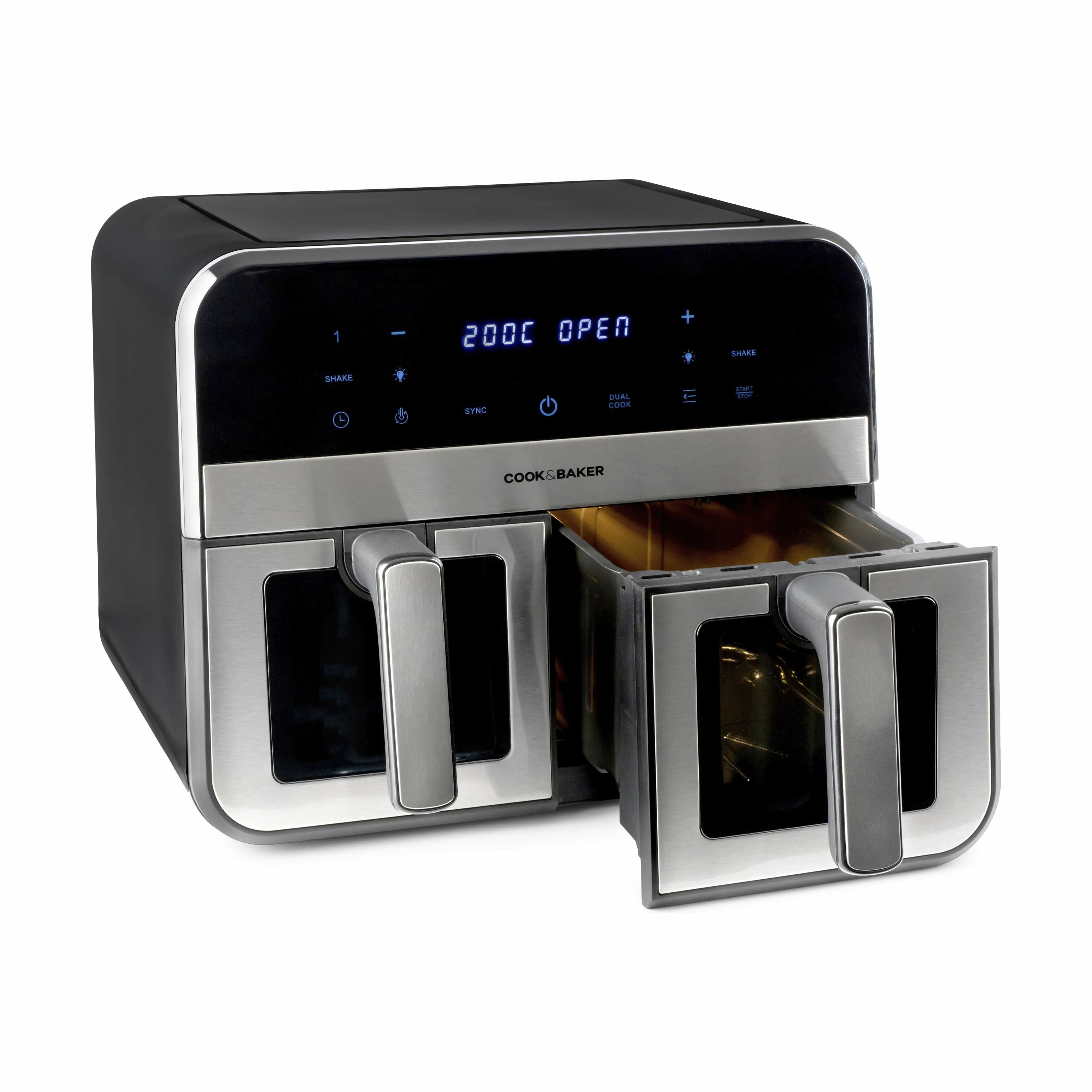 Cook & Baker Airfryers Dobbelt Airfryer i stål, 4