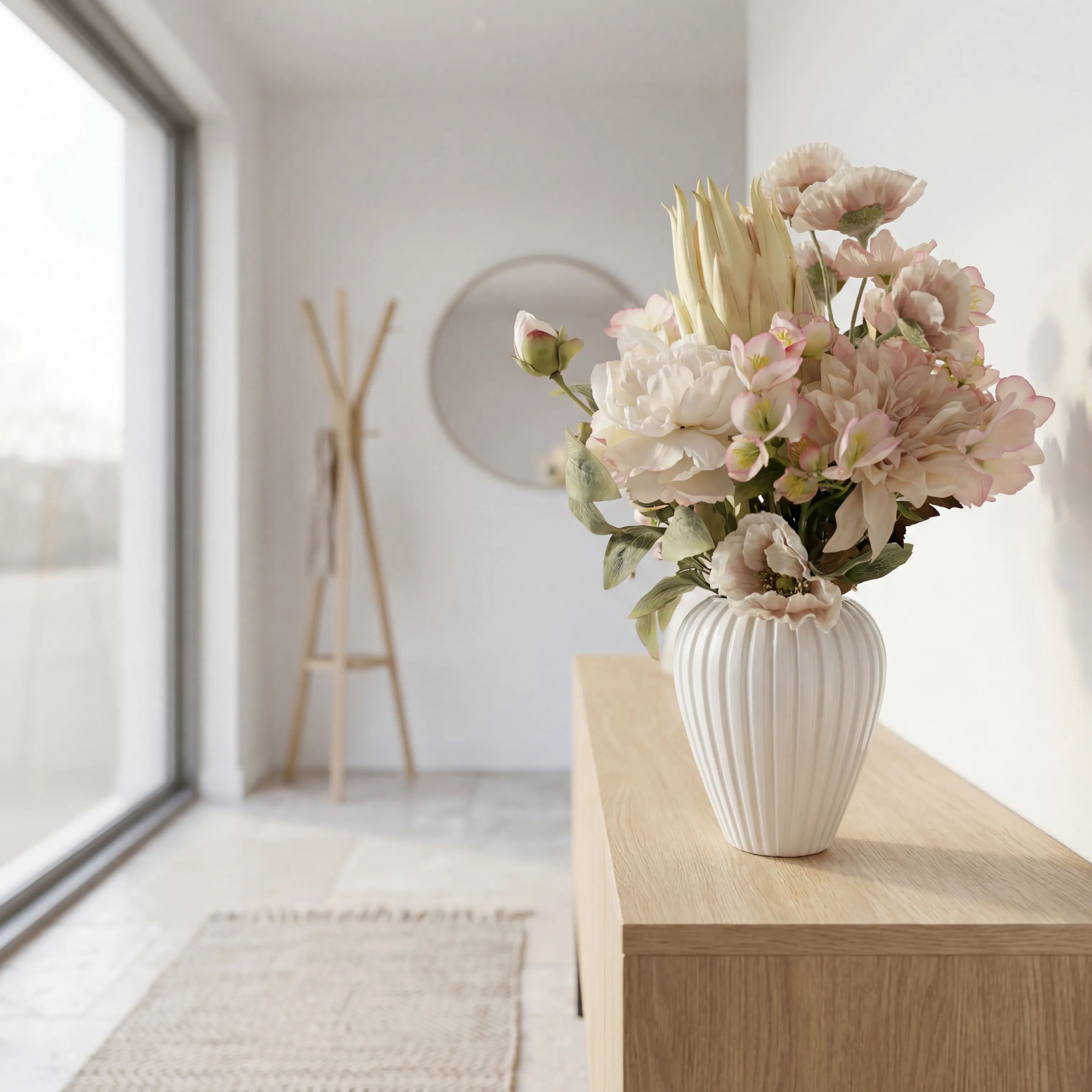 everbloom Kunstige blomster Kunstig Blomsterbuket i Fersken, 2