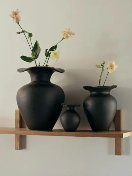 Broste Copenhagen Vaser Florentina Vase i Sort, H22,5 x Ø16 cm, 2