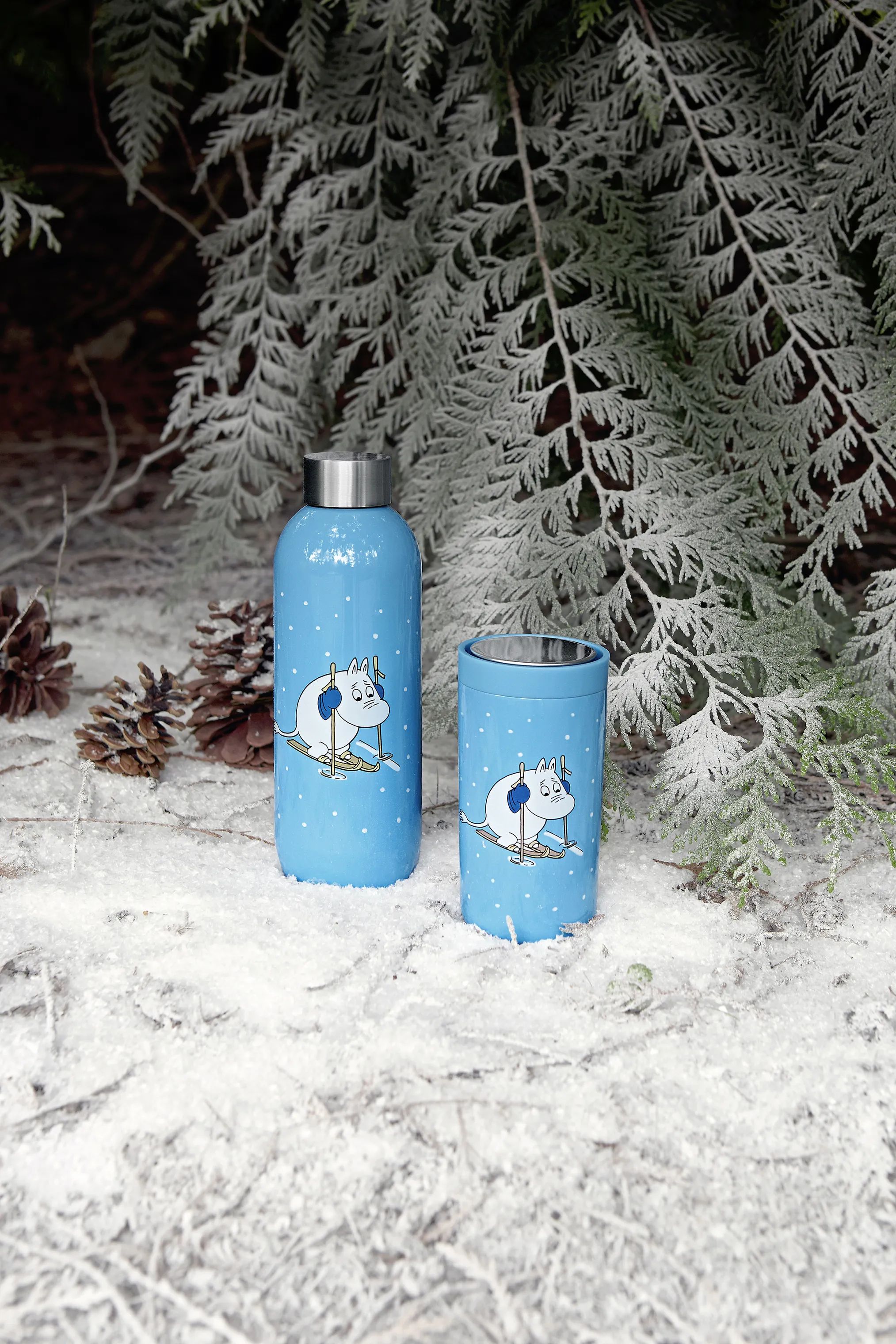 Stelton To go kopper I:CONS To Go Click Termokop i Moomin skiing, 20 cl, 2
