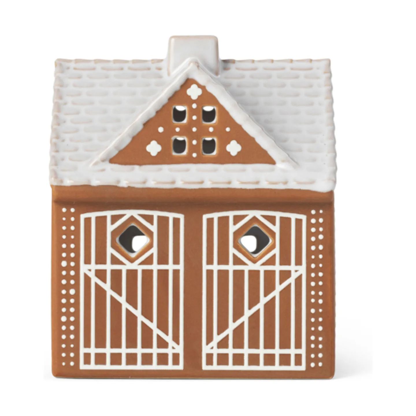 Kähler Jule- og adventsstager Gingerbread Lyshus Julestald i Brun, 1