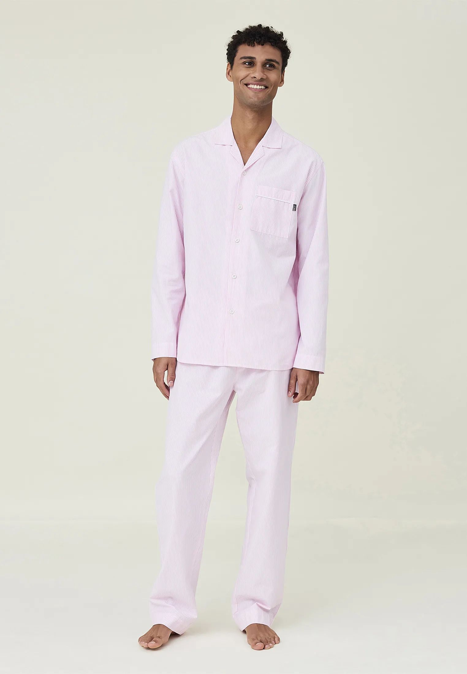 Lexington Pyjamas Icons Pyjamassæt Organic i Pink/White, M, 1