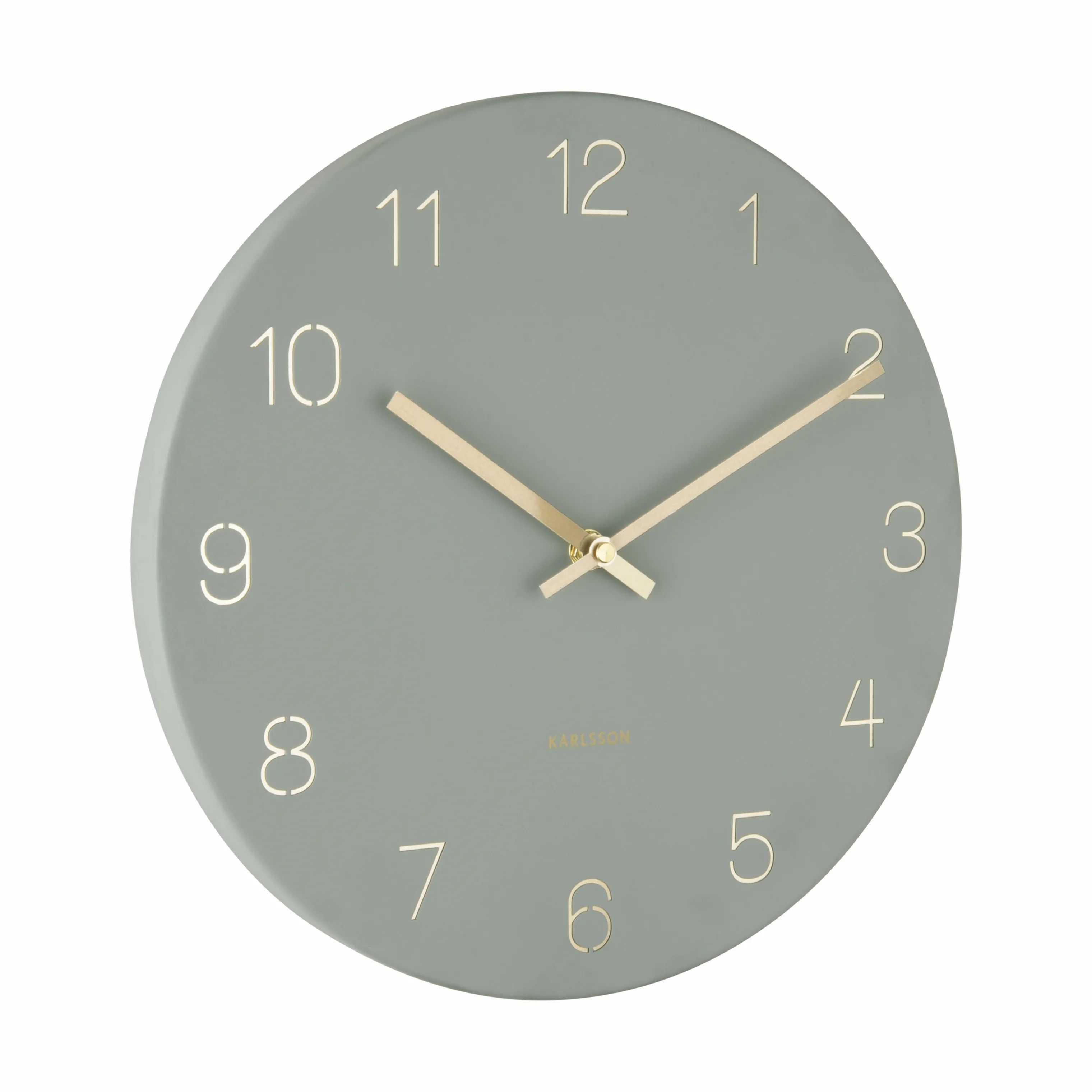 Karlsson Vægure Charm Numbers Vægur i Grøn/messing, 30 cm, 3