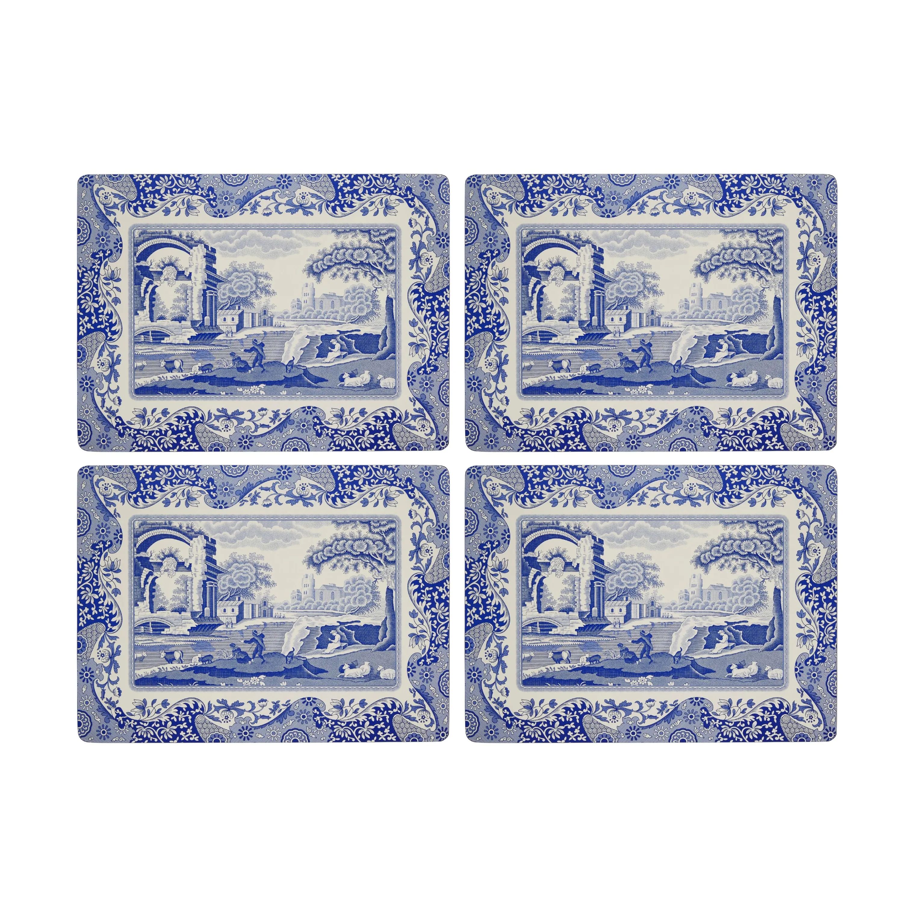 Pimpernel Dækkeservietter Blue Italian Dækkeserviet - 4 stk i Blå/hvid, 1