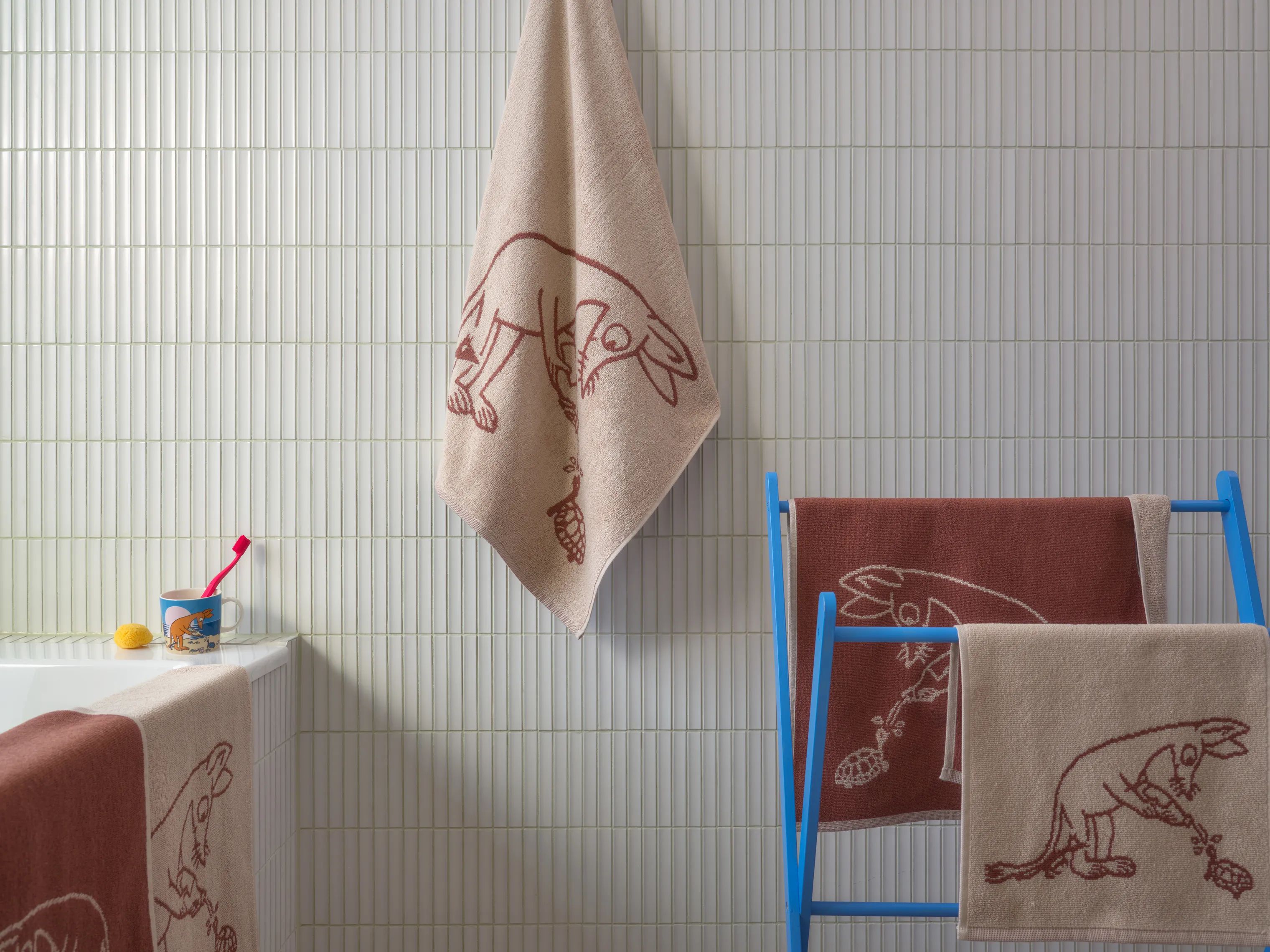 Moomin Arabia Håndklæder Arabia Badeværelse Håndklæde - Sniff i Beige/Sniff, B70 x L140 cm, 2