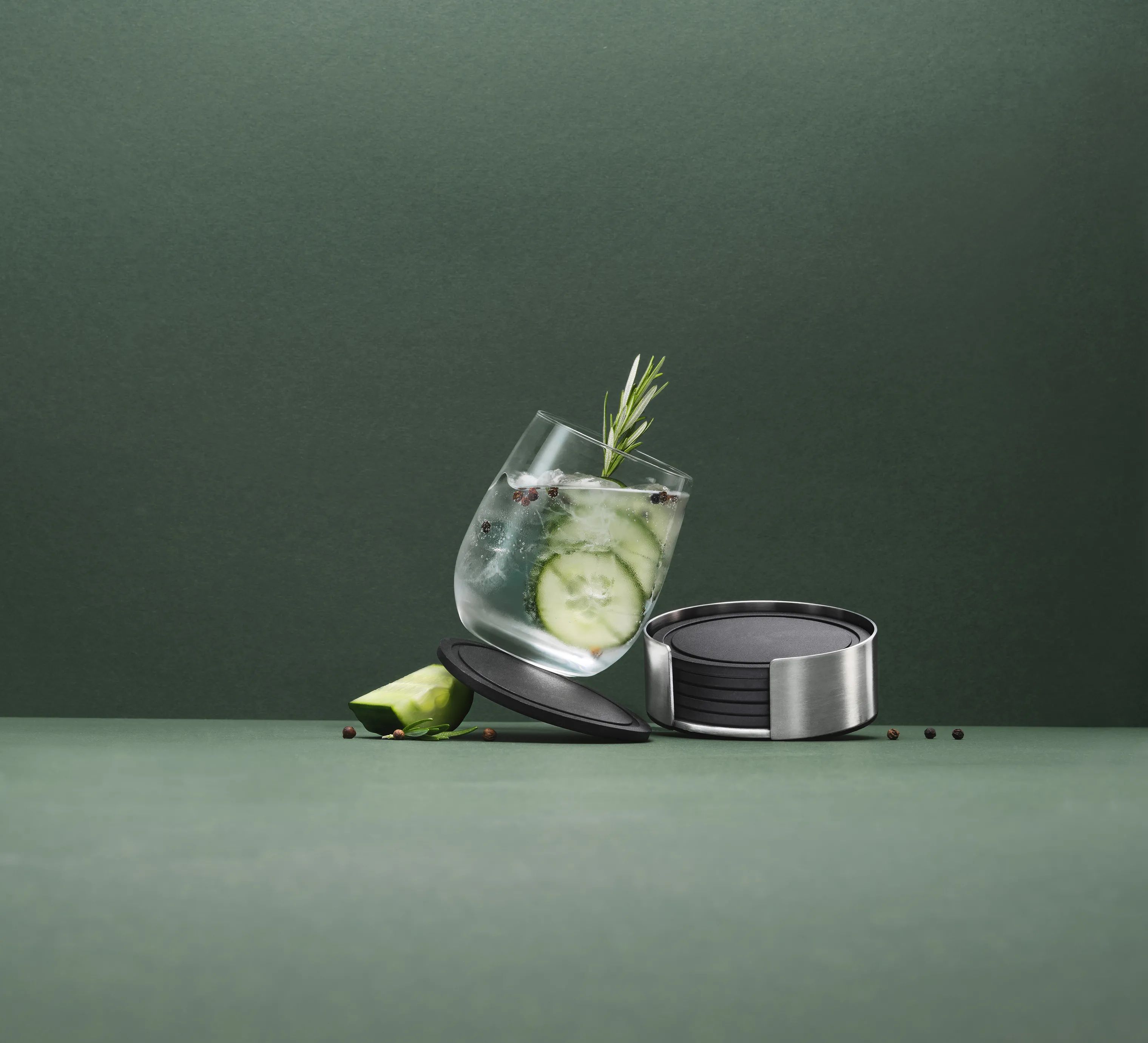 Mixology by CASA Living Glasbrikker og coasters Coaster - 6 stk. i stål, 2
