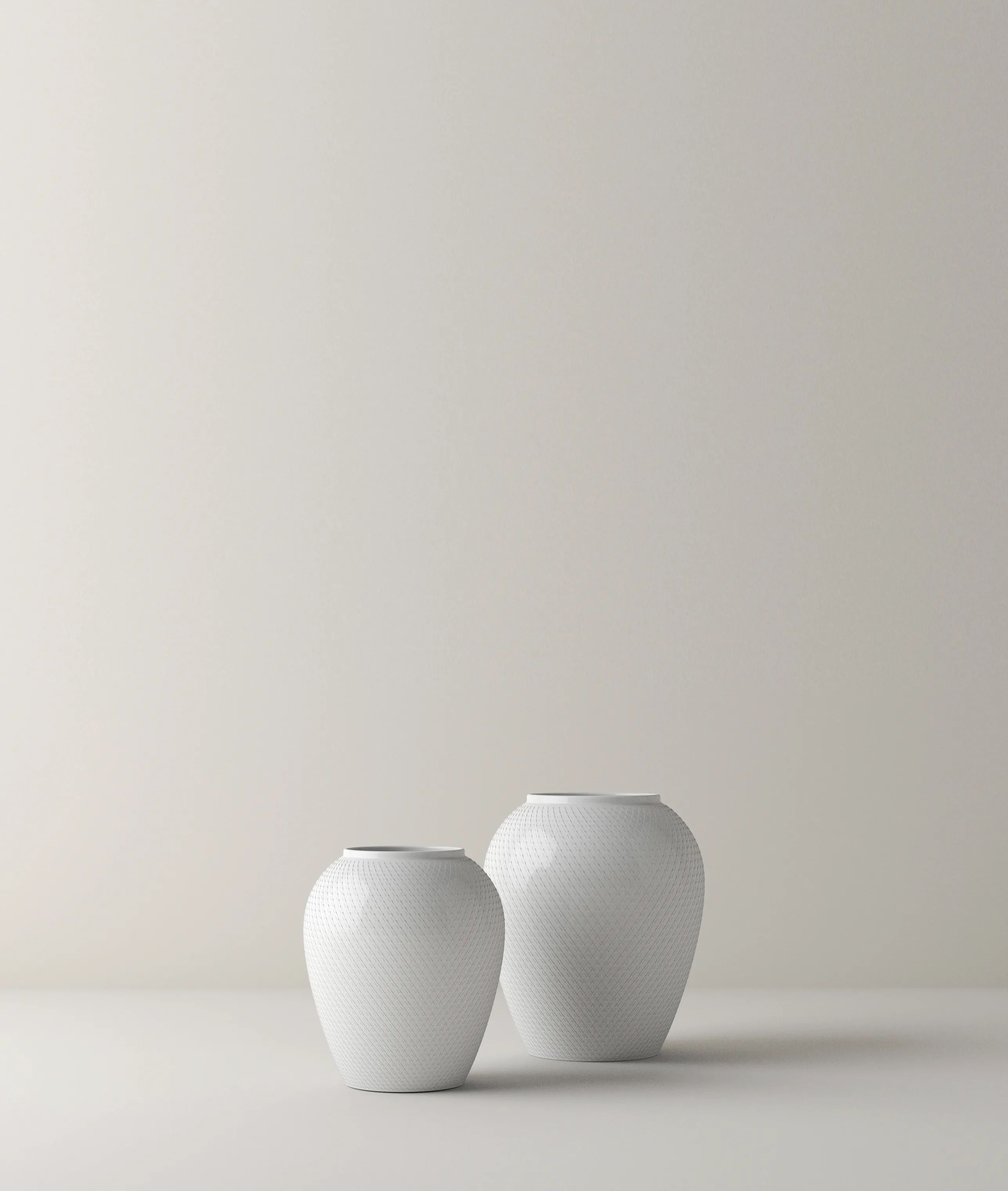 Lyngby Porcelæn Vaser Rhombe Vase i Hvid, 25 cm, 2