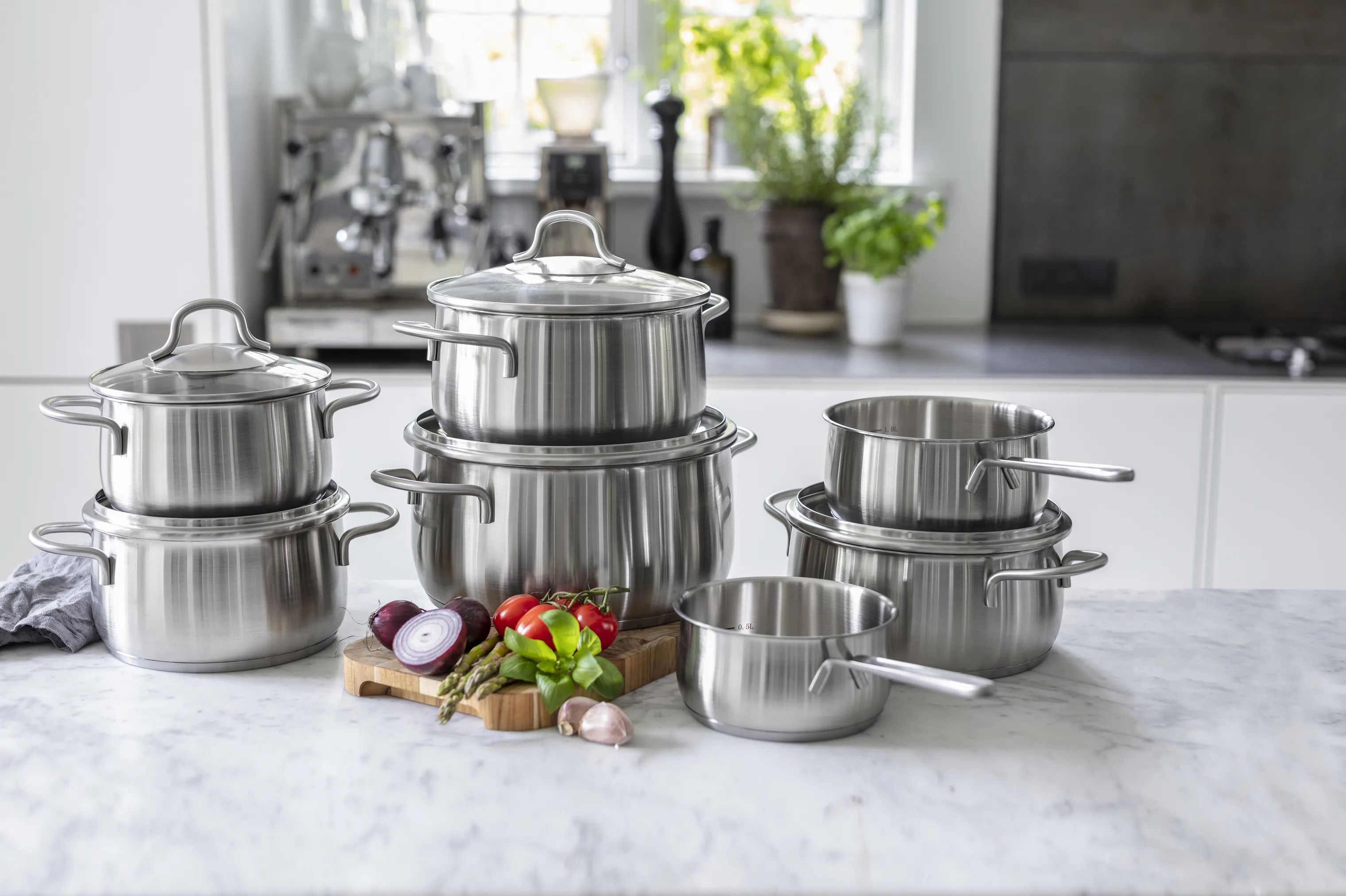 Cook & Baker Grydesæt Pro Grydesæt - 12 dele i Genanvendt stål, 2