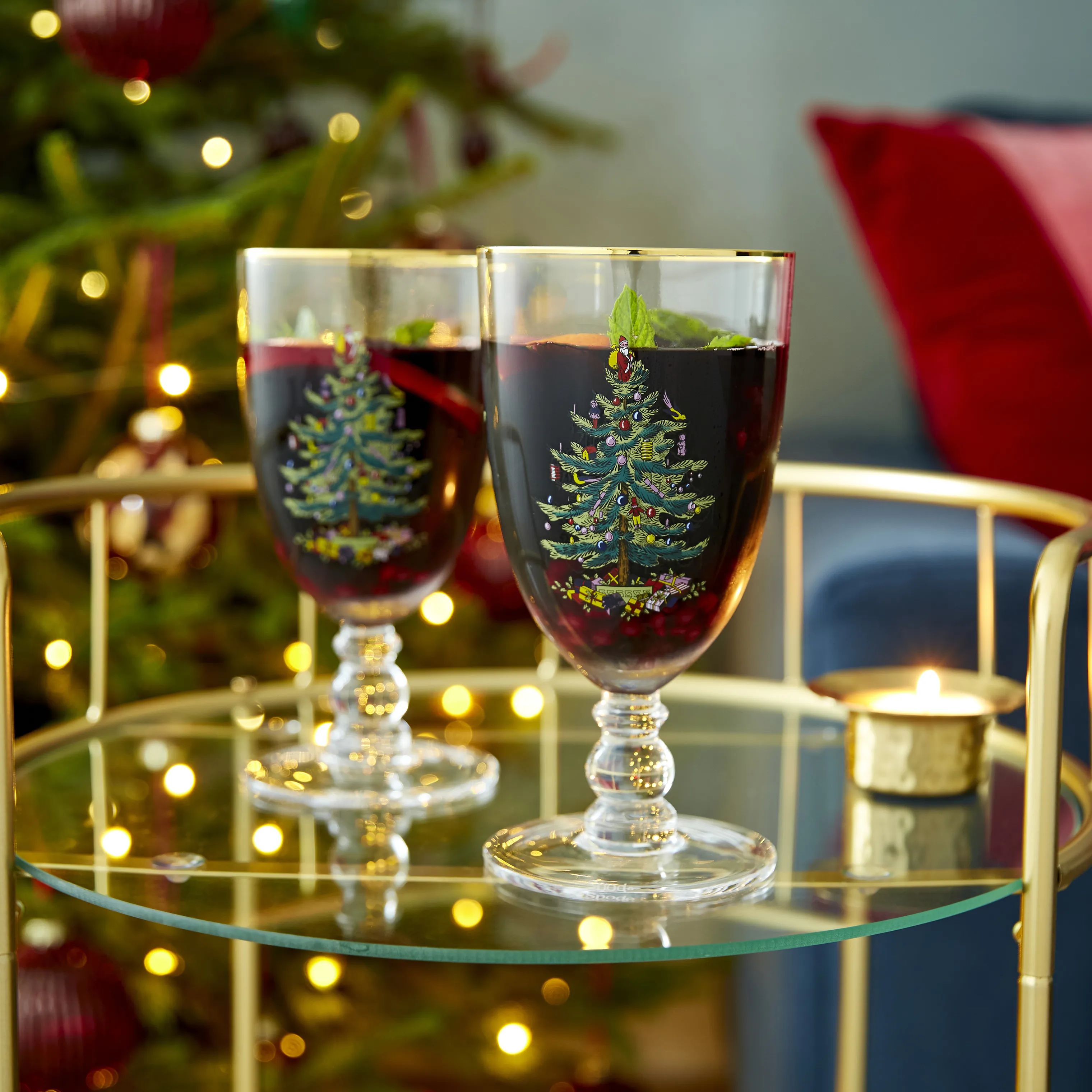 Spode Rødvinsglas Christmas Tree Gløgg Glas - 4 stk. i Multifarvet, 2