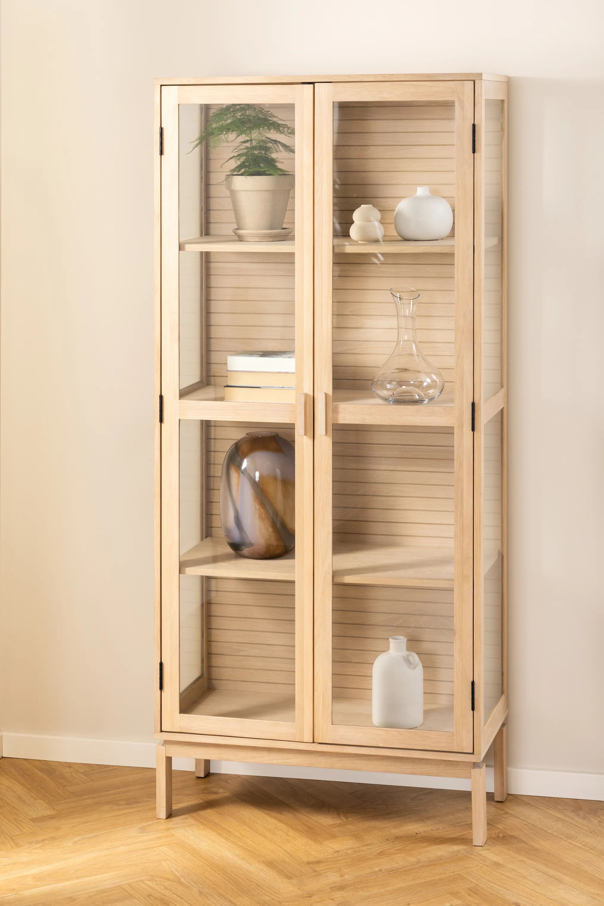 CASA Living Skabe Linley Vitrine i Hvidpigmenteret, 2