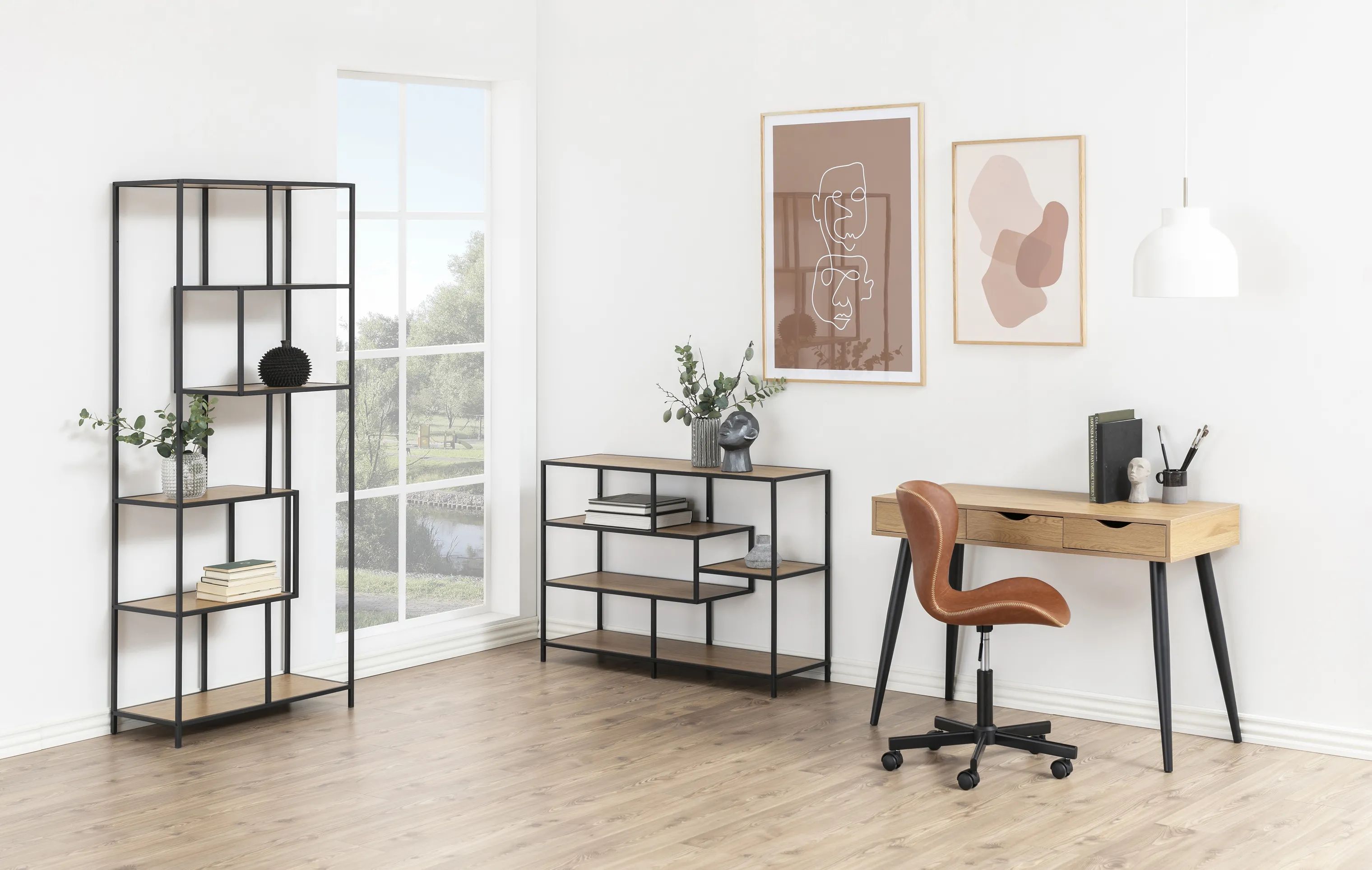 CASA Living Reoler og tilbehør Seaford Reol i Natur/sort, 2
