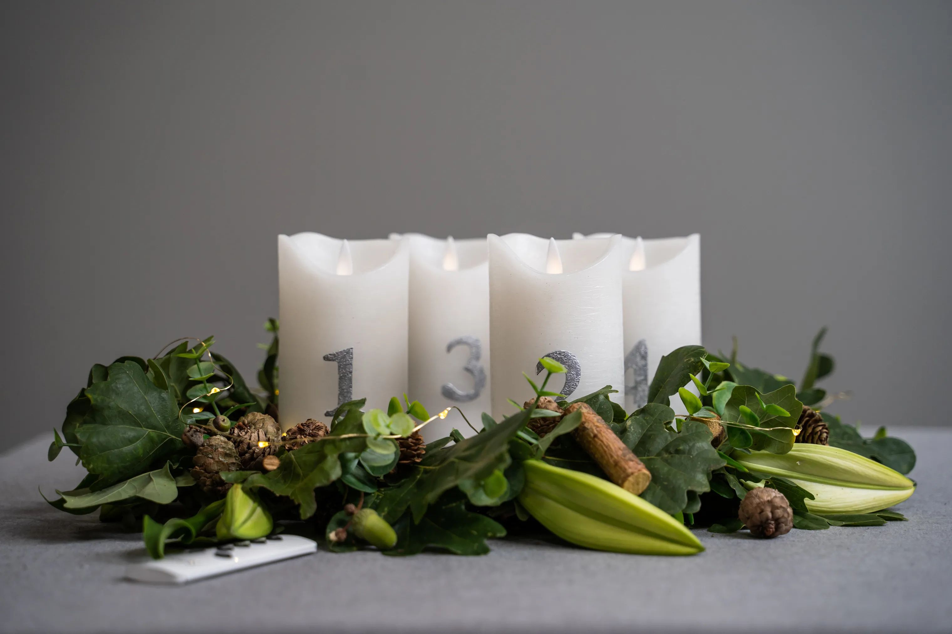 Sirius adventslys Sara LED Adventslys - 4 stk. i White/Silver, 12,5 cm, 3