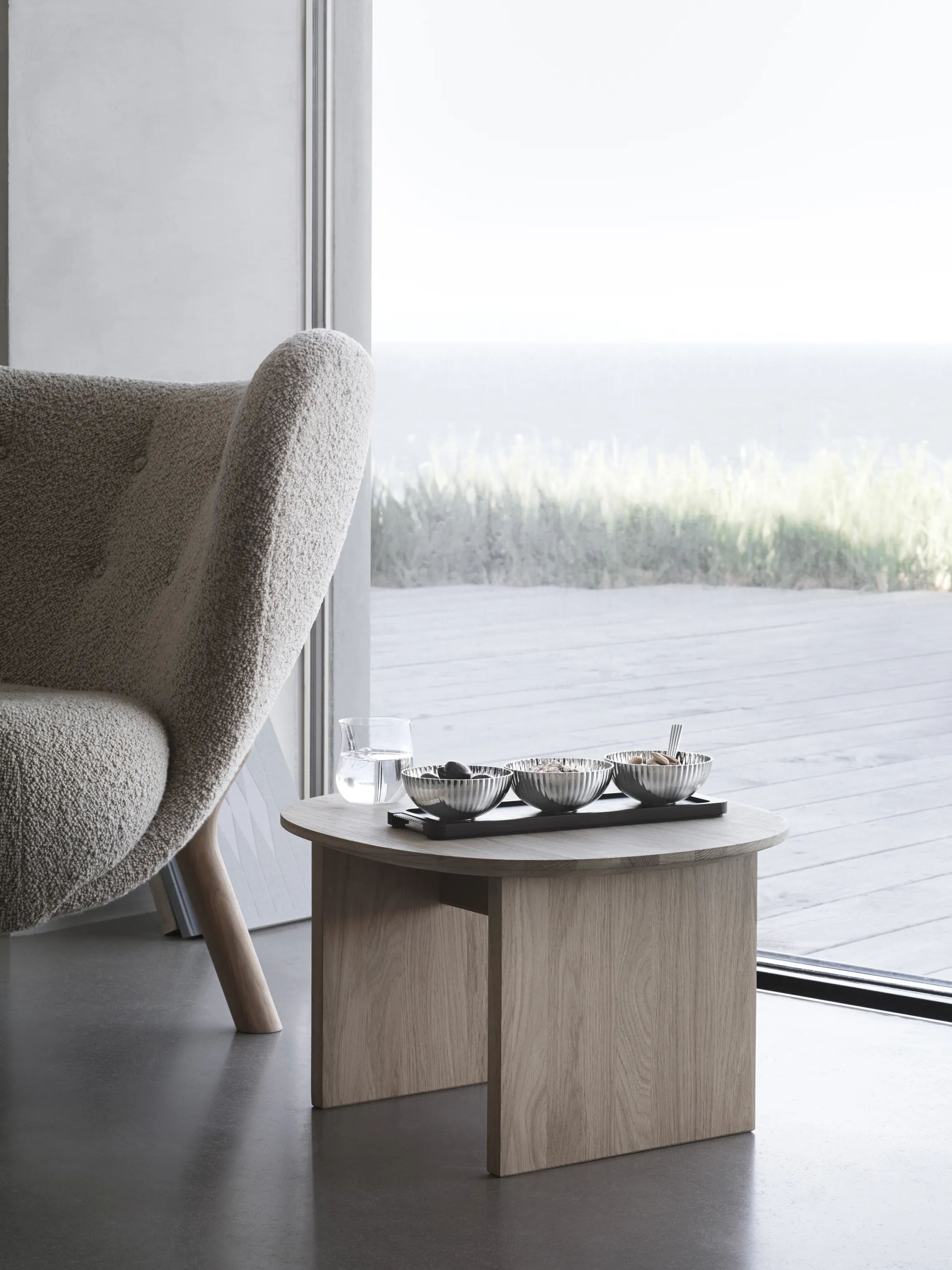 Georg Jensen Skåle Bernadotte Skålsæt - 3 stk. i Træ/Stål, 32 cm, 3