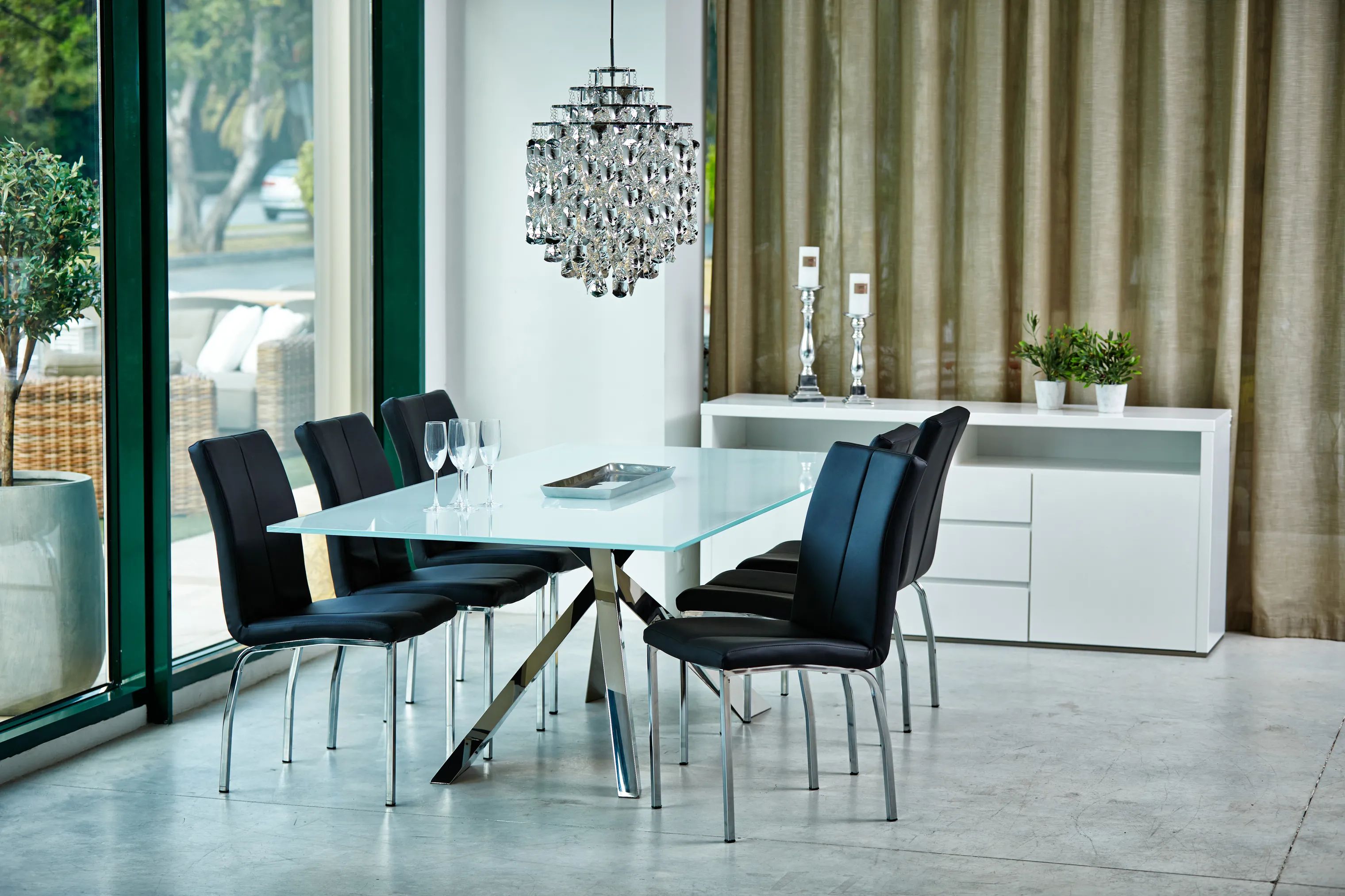 CASA Living Spisebordsstole Asama Spisebordsstol - 4 stk. i sort/krom, 2