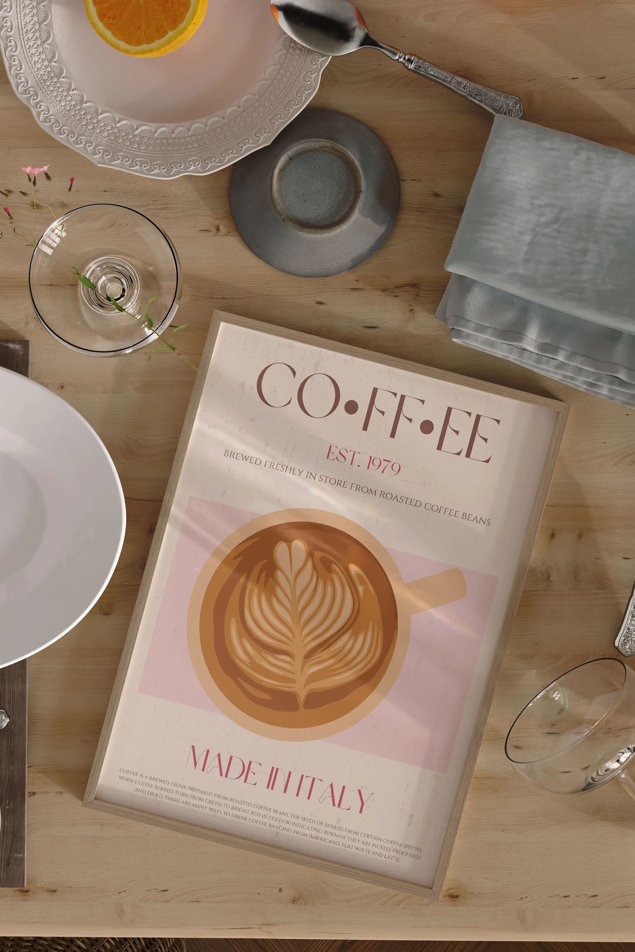 Poster&Frame Plakater Plakat - Coffee i Multifarvet, B50 x L70 cm, 2