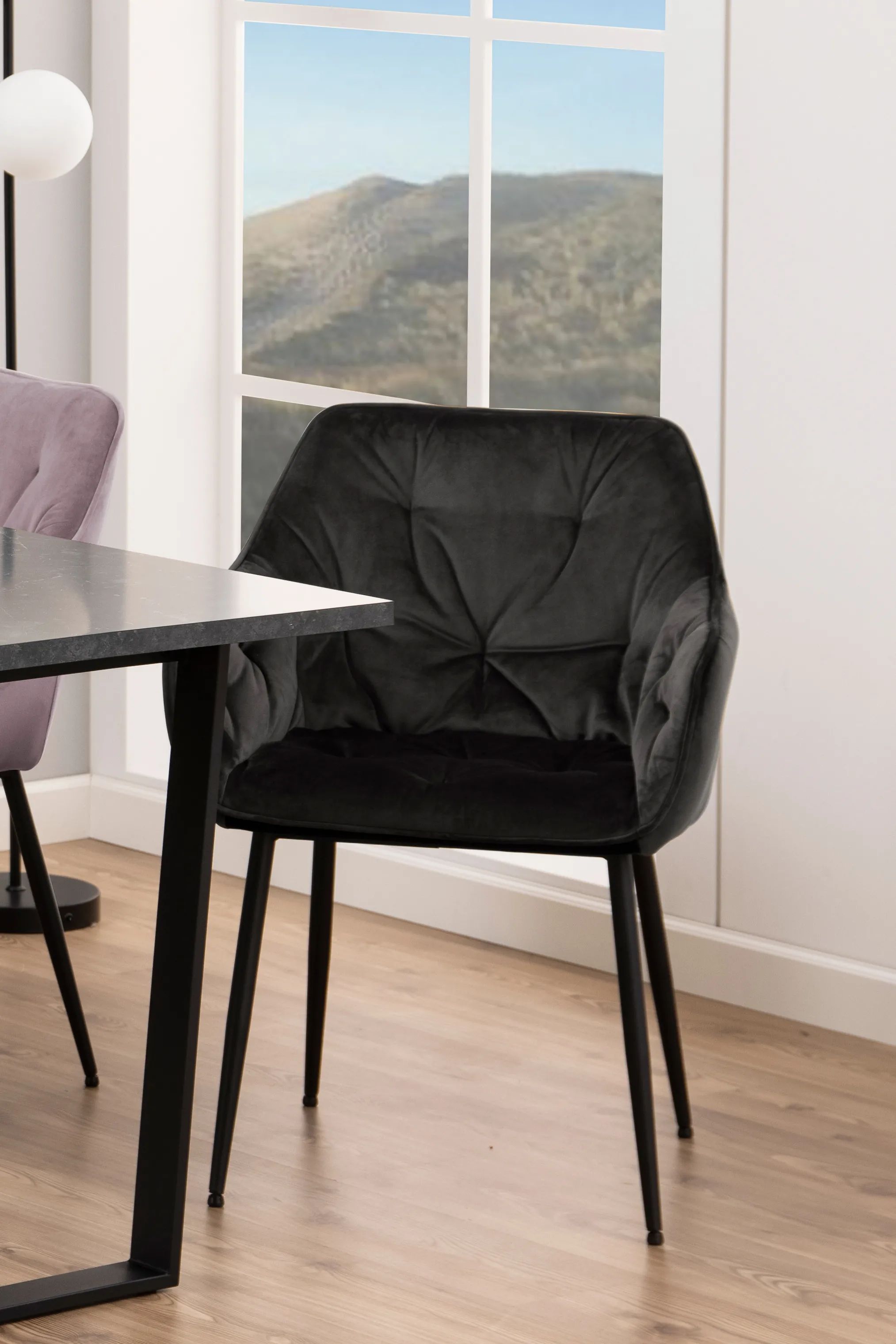 CASA Living Spisebordsstole Brooke Spisebordsstol - 2 stk. i gråbrun/sort, 2