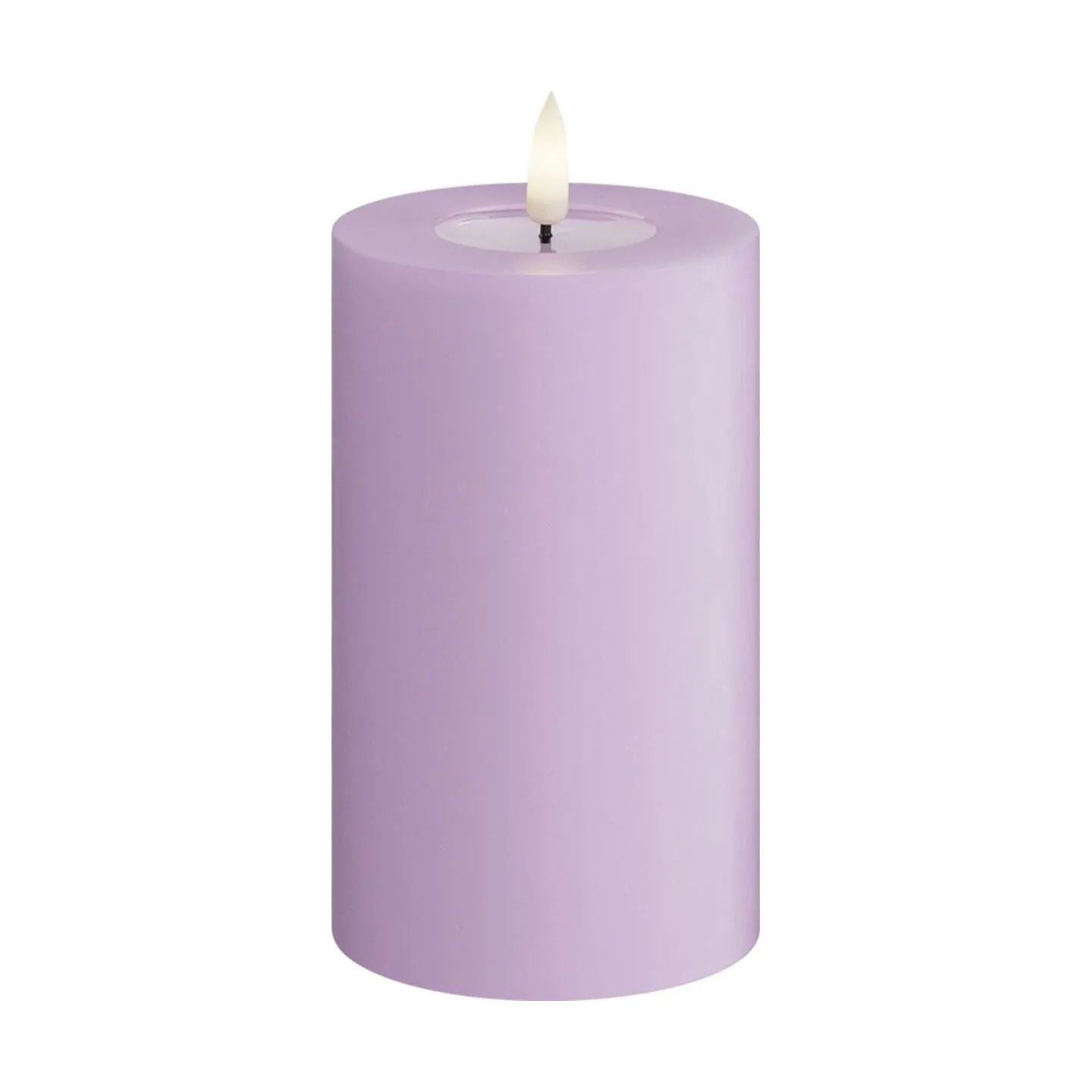 Deluxe Homeart LED-lys Real Flame LED Bloklys i Lavendel, 12,5 cm, 1