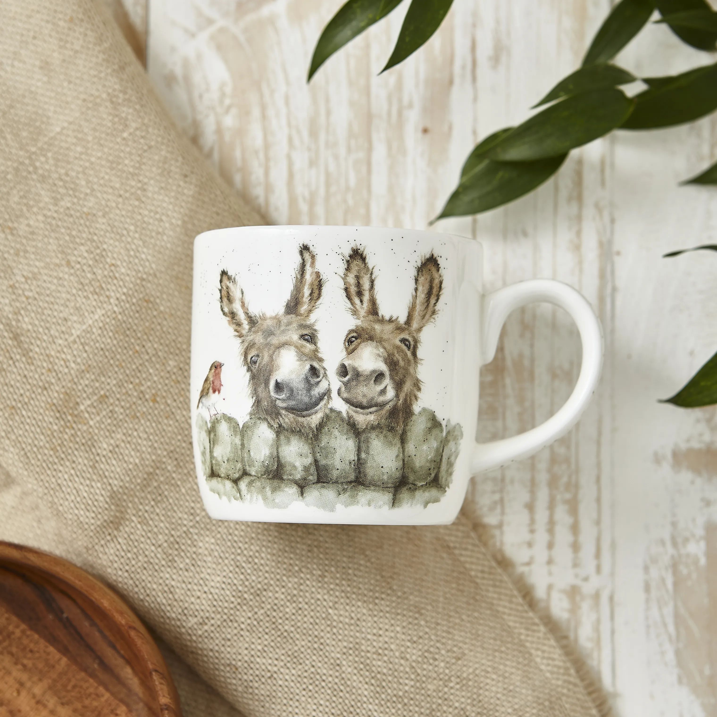 Royal Worcester Krus og kopper med hank Wrendale Krus - Hee haw i Æsel, 2