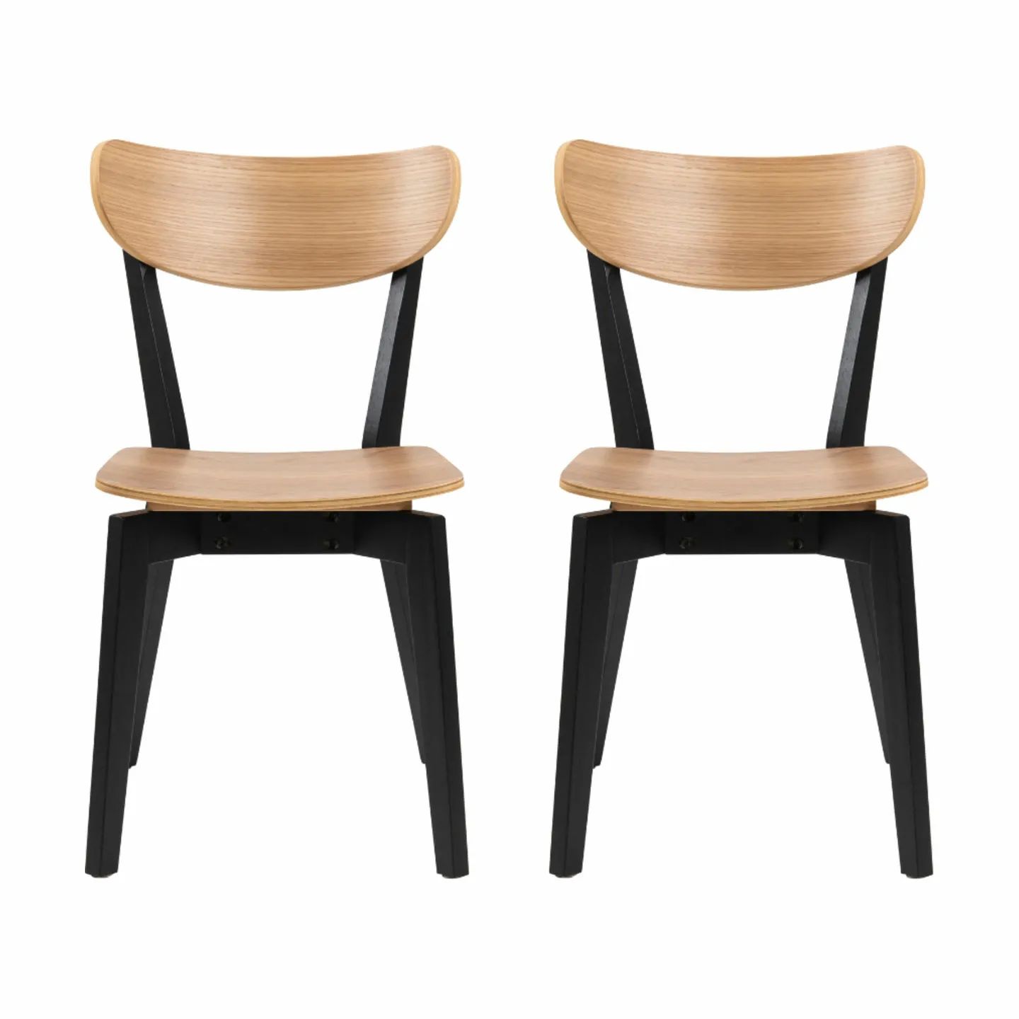 CASA Living Spisebordsstole Roxby Spisebordsstol - 2 stk. i Natur/sort, 1