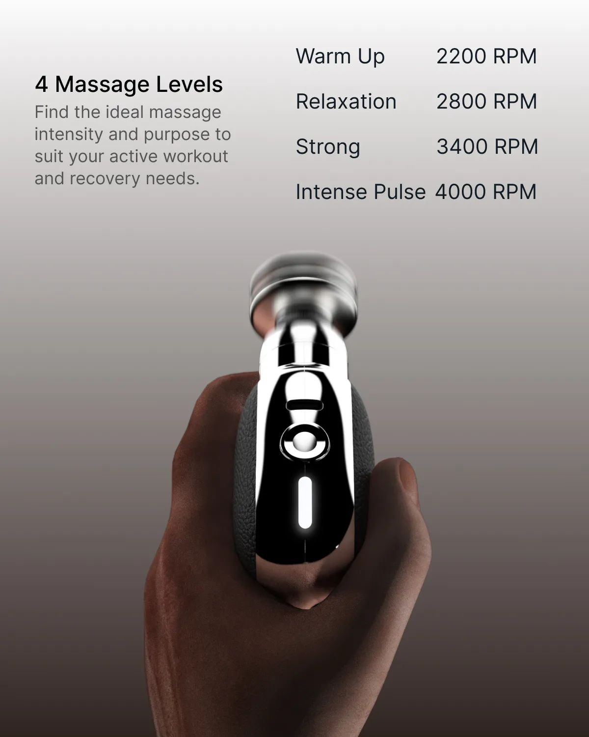 Renpho Massageapparater Massagepistol - Micro WMG16 i Sort/stål, 3