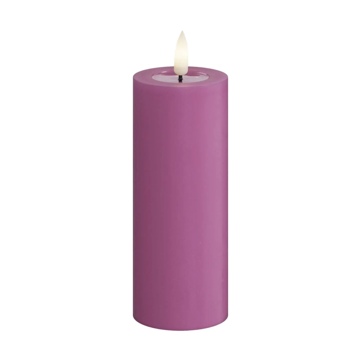 Deluxe Homeart LED-lys Real Flame LED Bloklys i Magenta , 12,5 cm, 1