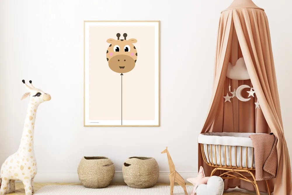 Poster&Frame Plakater Plakat - Balloon Giraf i B30 x L40 cm, 2