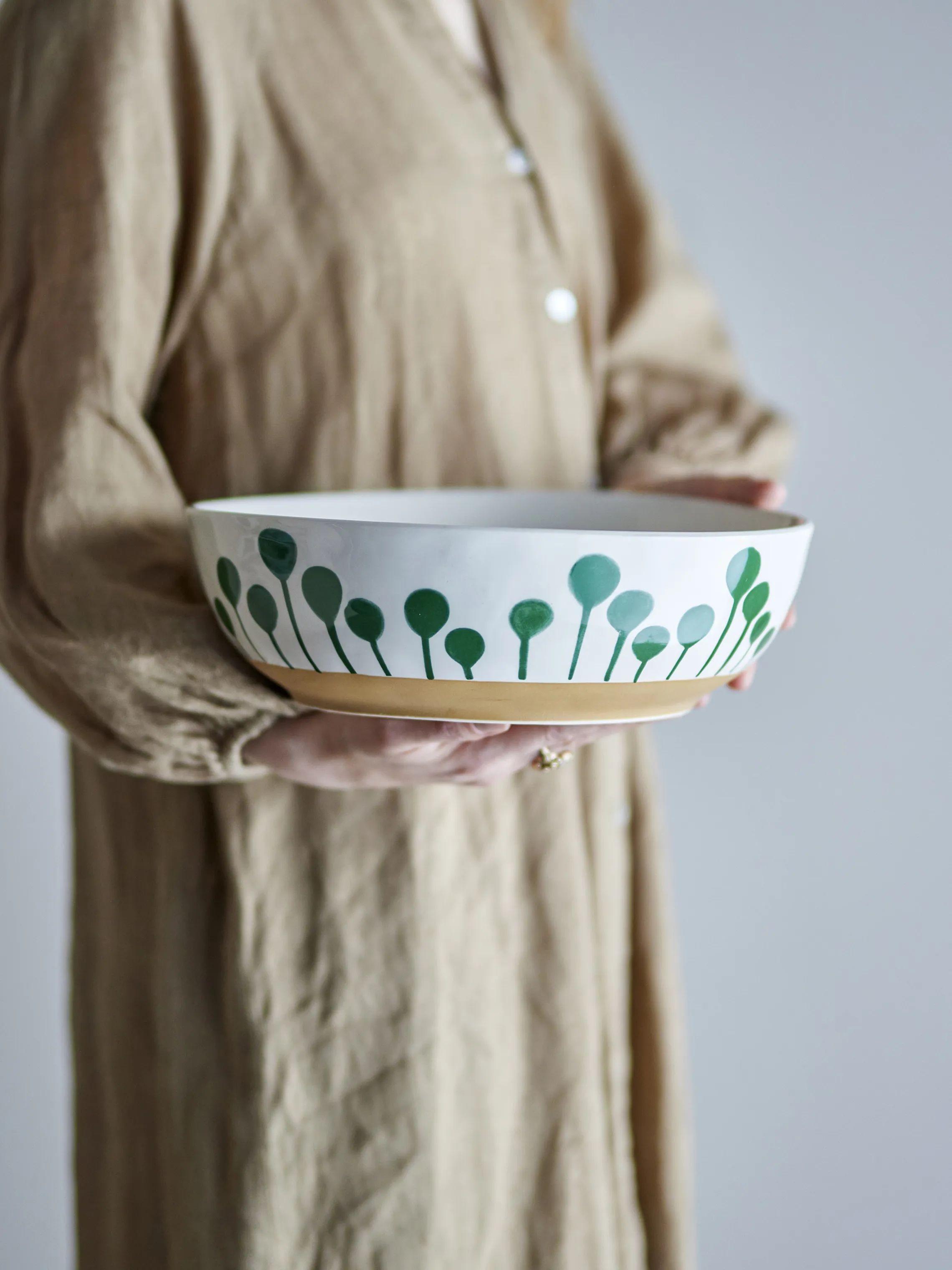 Creative Collection Serveringsskåle Linora Skål i Grøn, 3