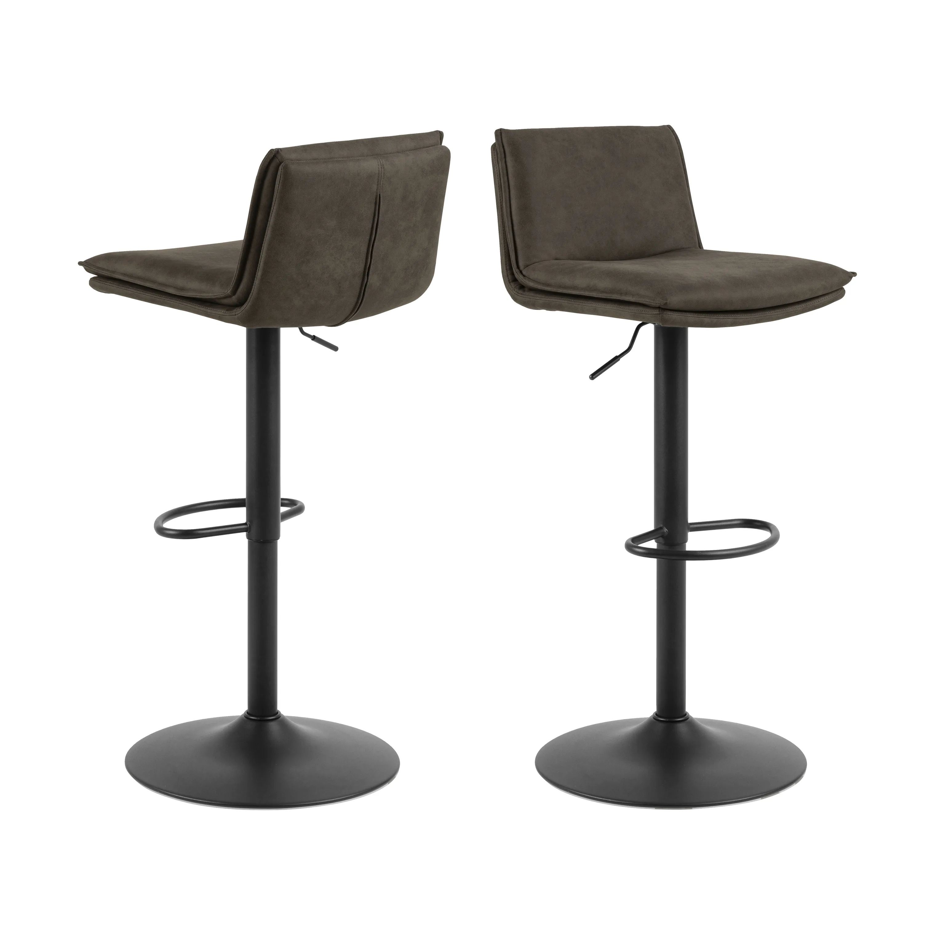 CASA Living Barstole Flynn Barstol - 2 stk i Antracit/mat sort, 3