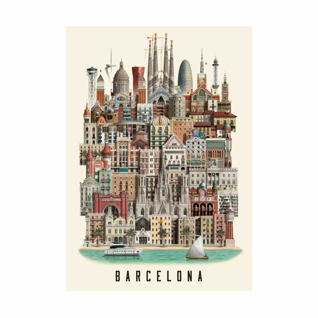 Martin Schwartz Plakater Plakat Barcelona i B29,7 x L42 cm, 1