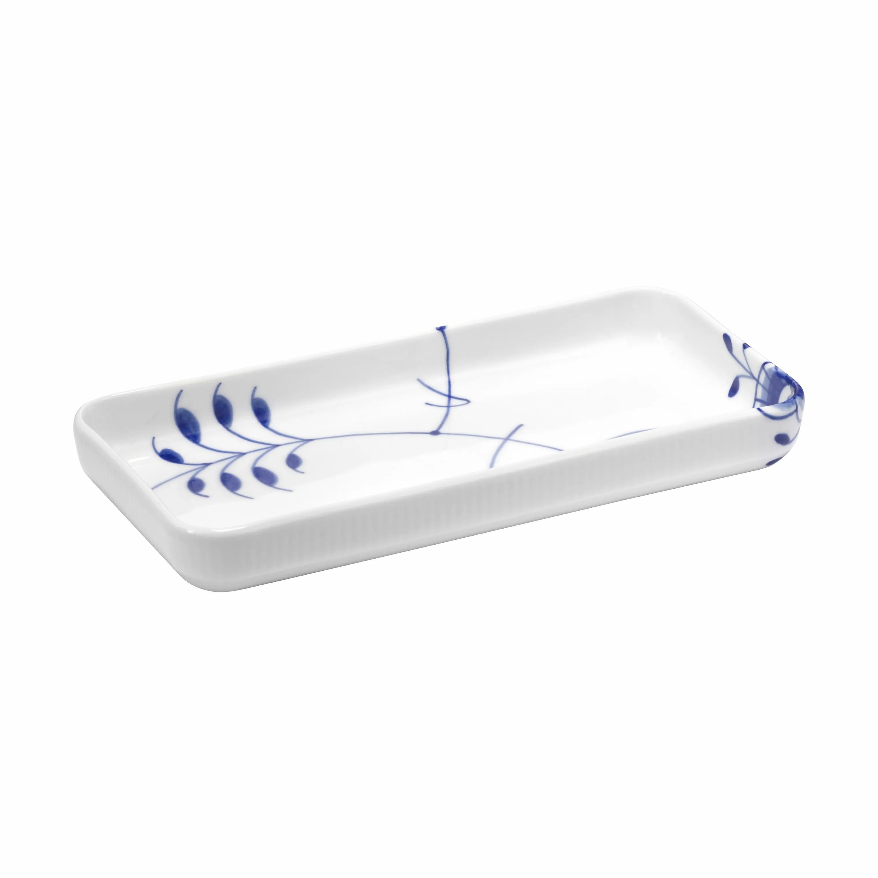 Royal Copenhagen Serveringsfade Blå Mega Riflet Serveringsfad i Koboltblå/hvid, 24 cm, 1