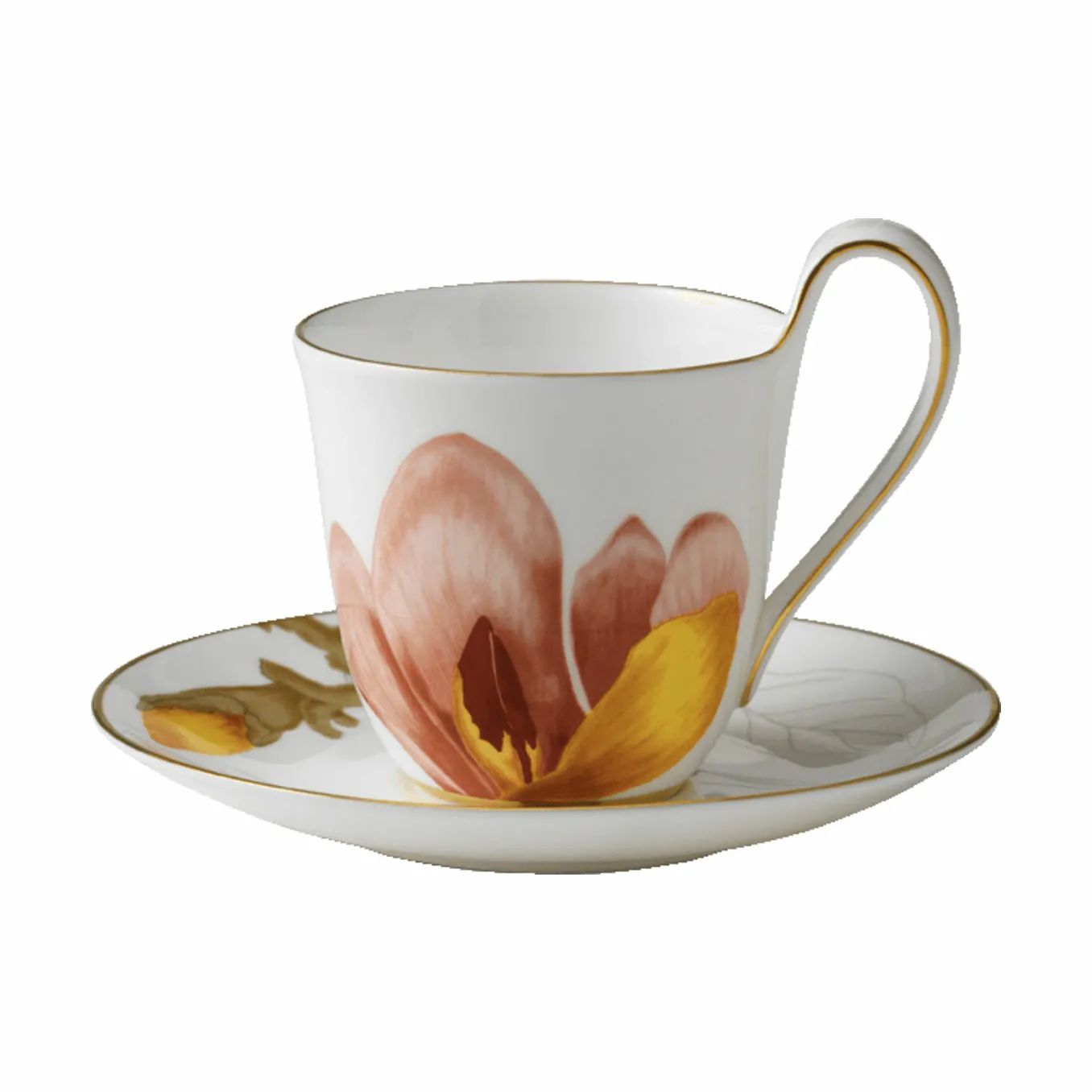 Royal Copenhagen Krus og kopper med hank Flora Højhankskop m. underkop - Magnolia i Magnolia, 1