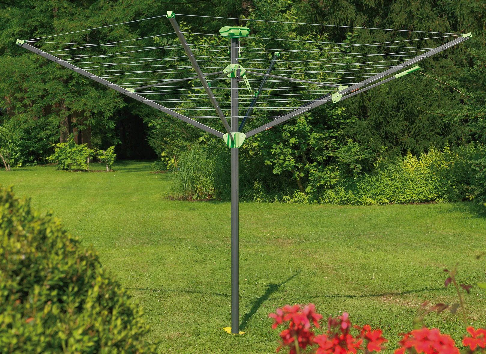 JUWEL Udendørs tørrestativer Novaplus Evolution Lift Paraplytørrestativ i Grå/grøn, H180 x B207 cm, 2