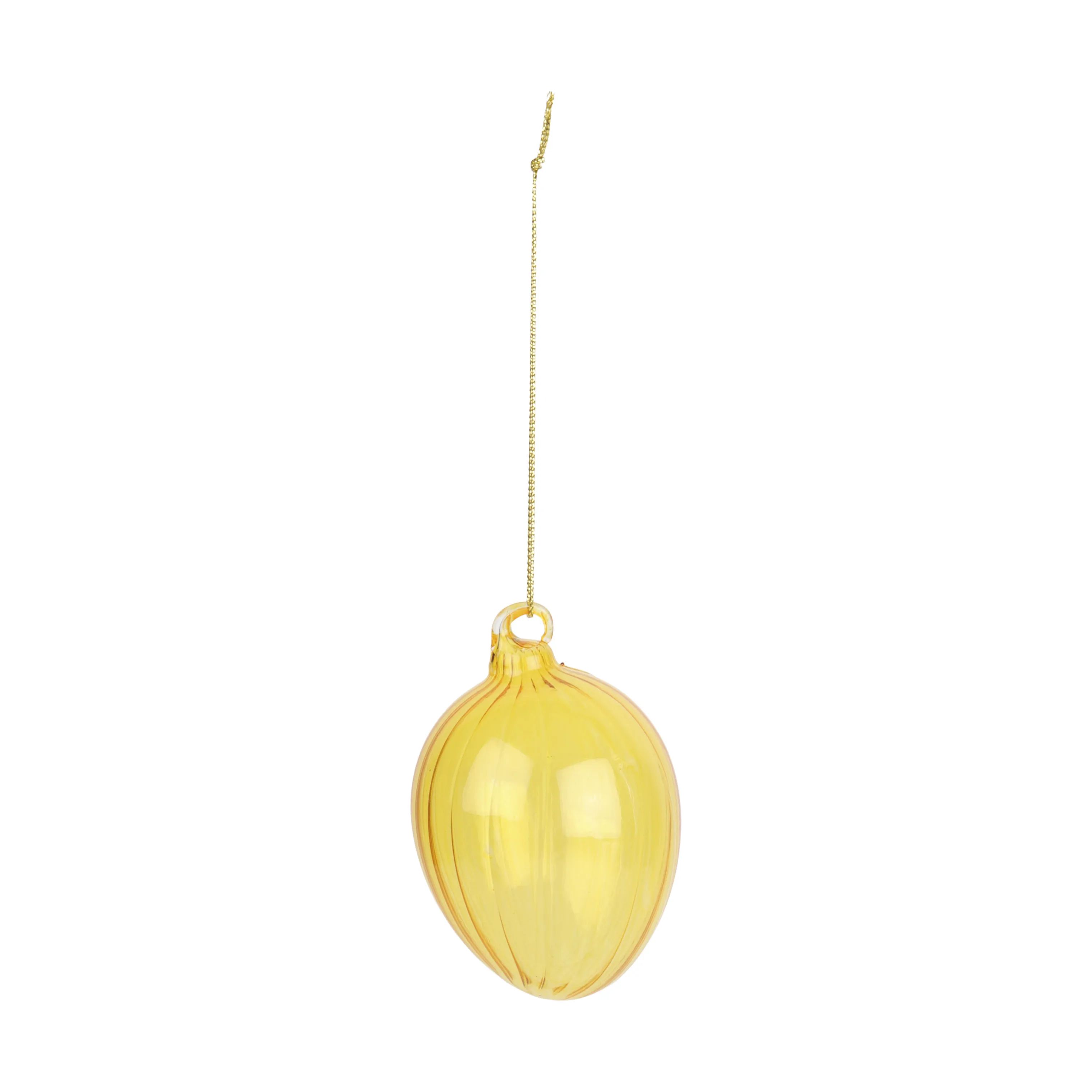 CASA Living Påskeæg og ophæng Glaspåskeæg i Klar gul, 1