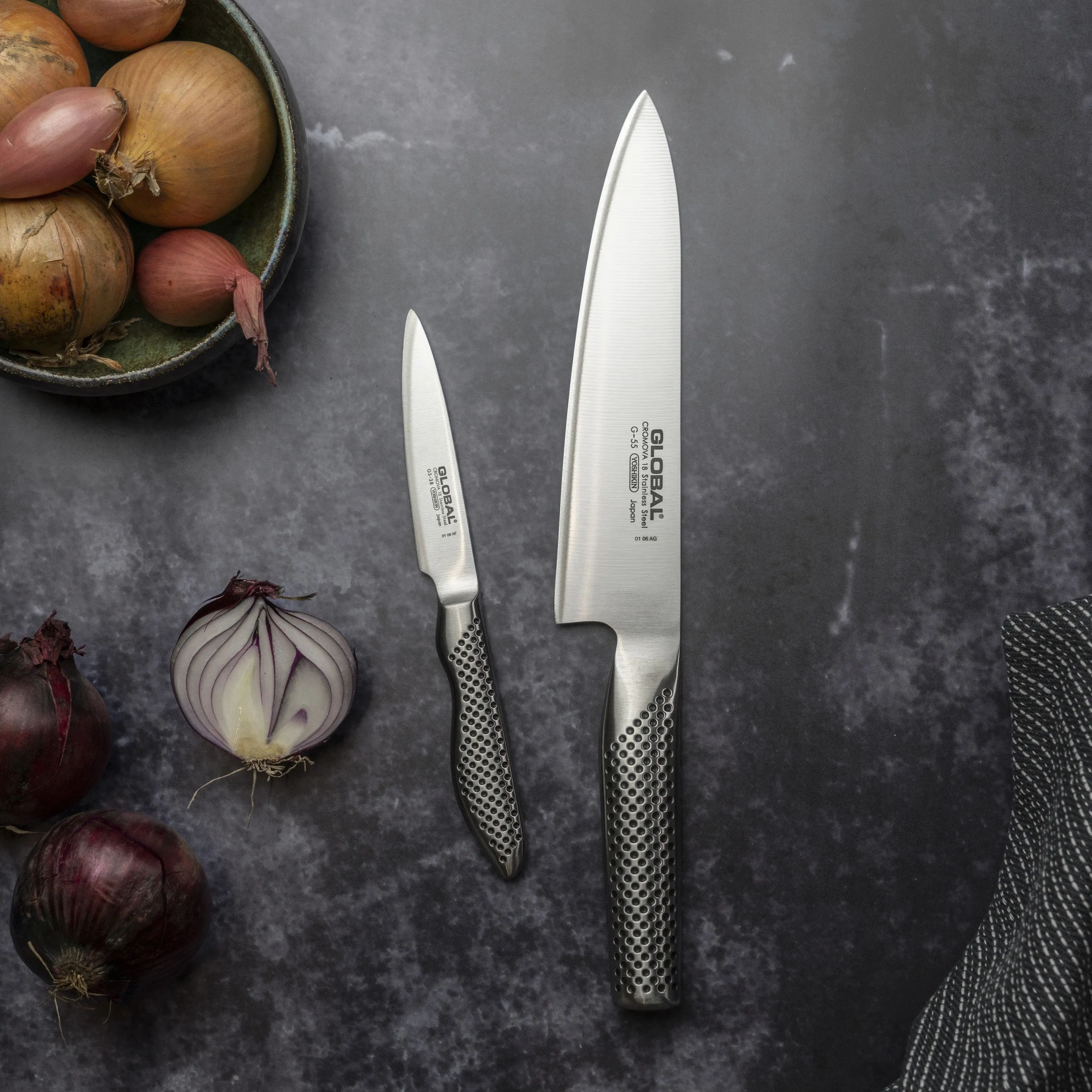 Global Knivsæt Knivsæt G-55/GS-38 - 2 dele i Stål, 2