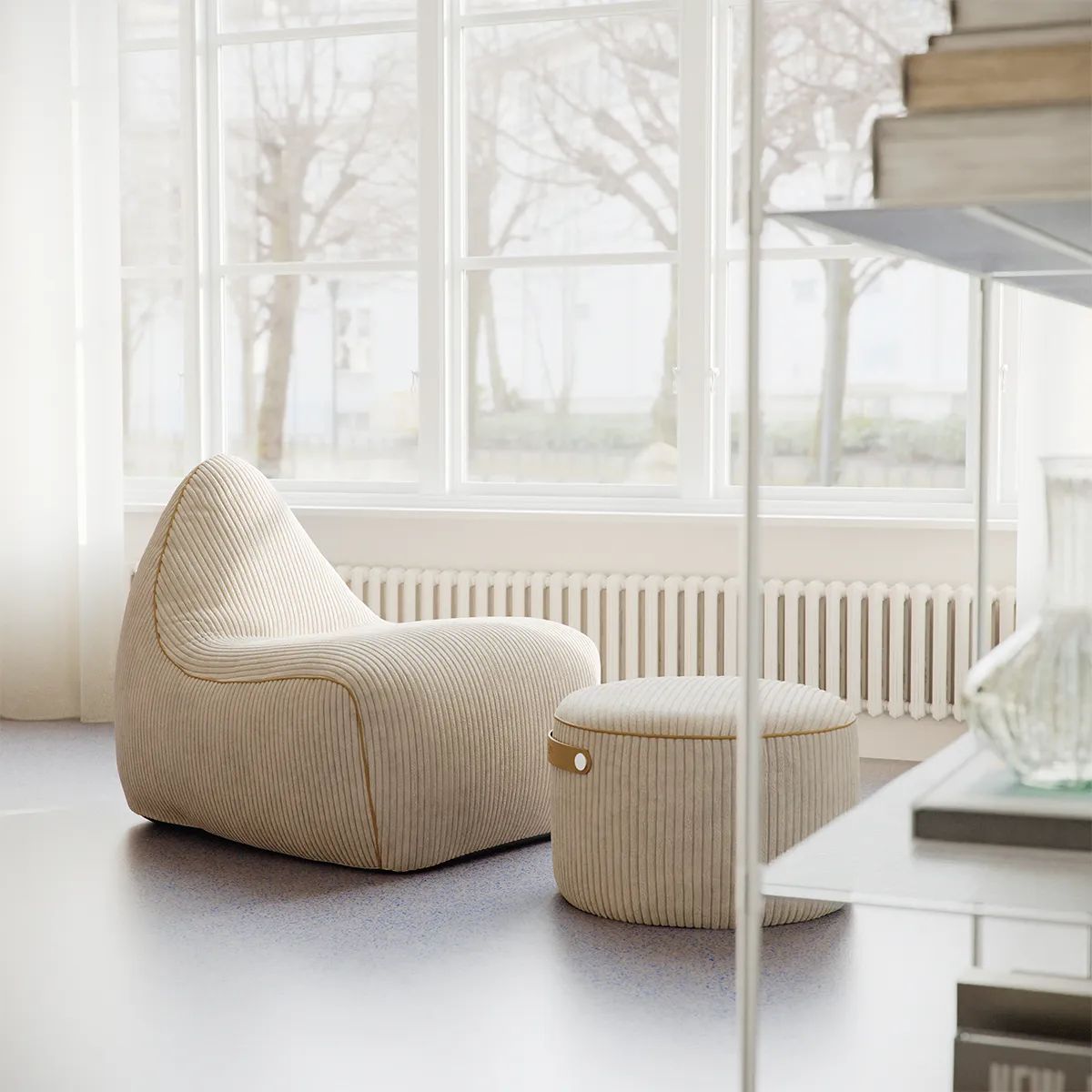 SACKit Lænestole Sækkestol i Corduroy Beige, 2