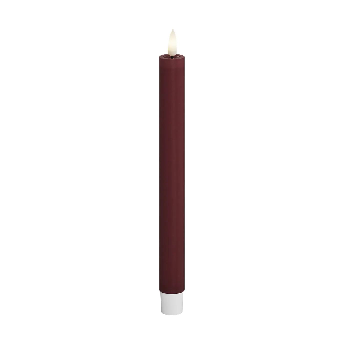 Deluxe Homeart LED-lys Real Flame LED Kronelys - 2 stk. i Bordeaux , 24 cm, 4