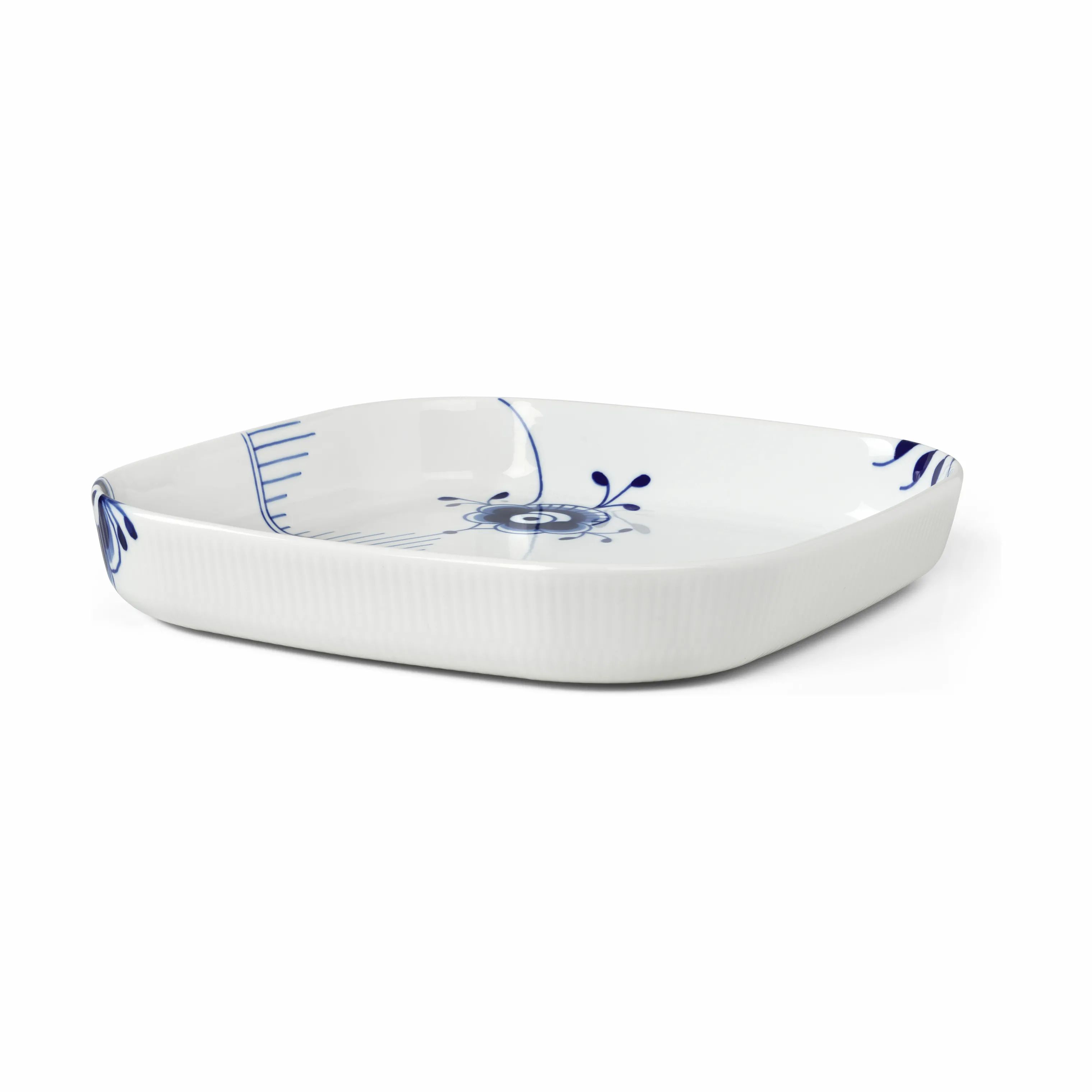 Royal Copenhagen Ovnfaste fade Blå Mega Riflet Fad i Koboltblå/hvid, B30 x L30 cm, 1