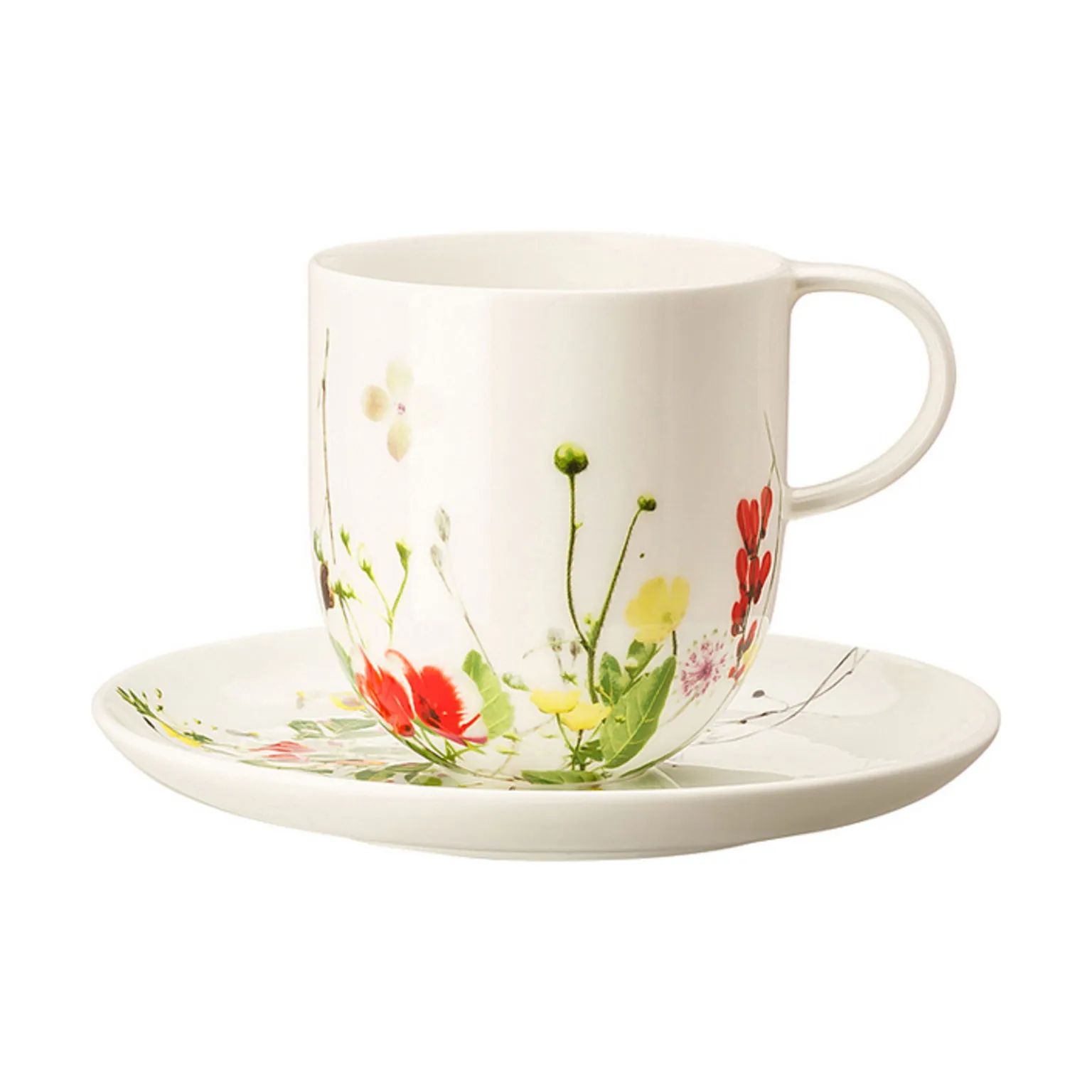 Rosenthal Krus og kopper med hank Brillance Fleurs Sauvages Krus i Hvid / Multifarvet, 4