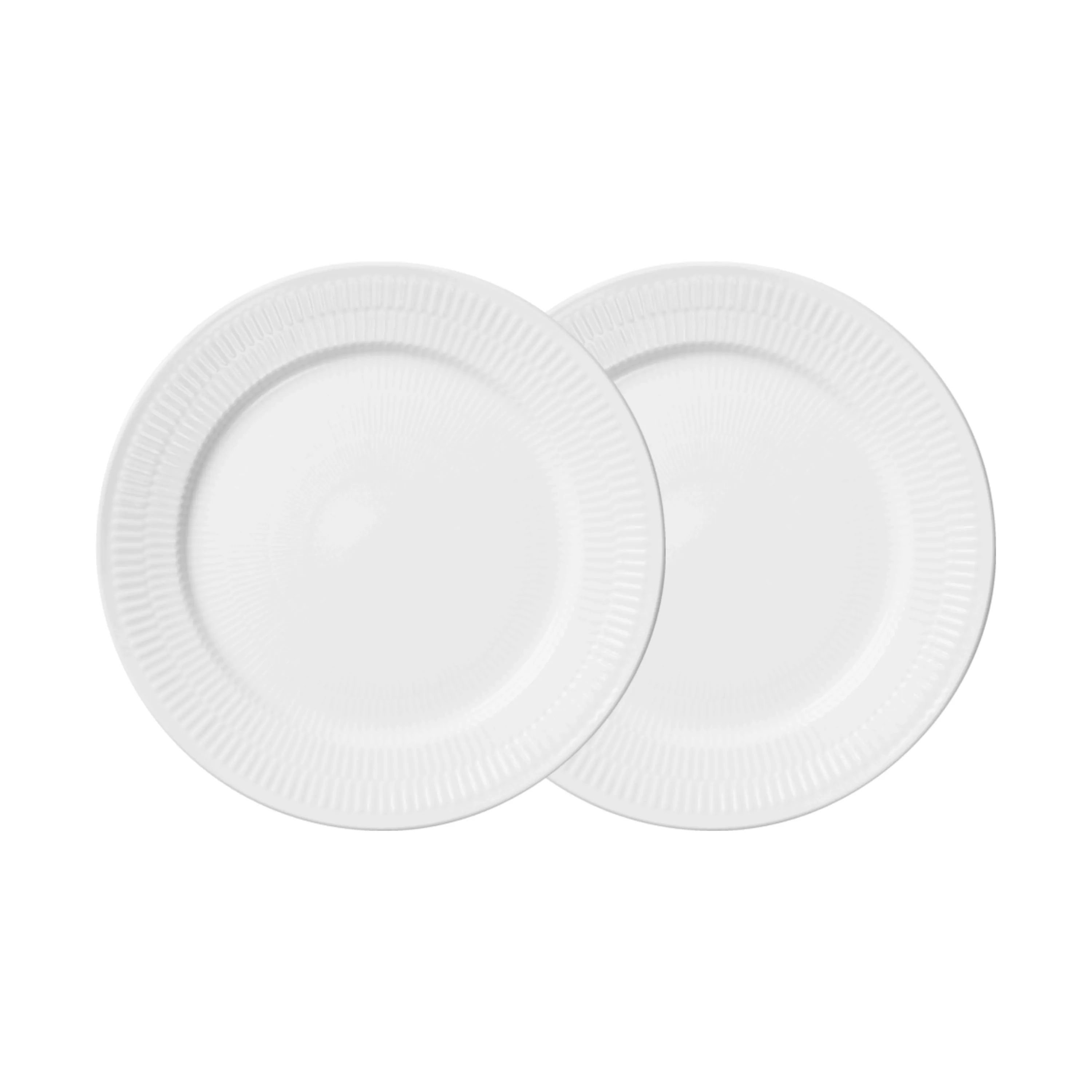 Royal Copenhagen Frokosttallerkener Hvid Riflet Tallerken - 2 stk. i Hvid, 1