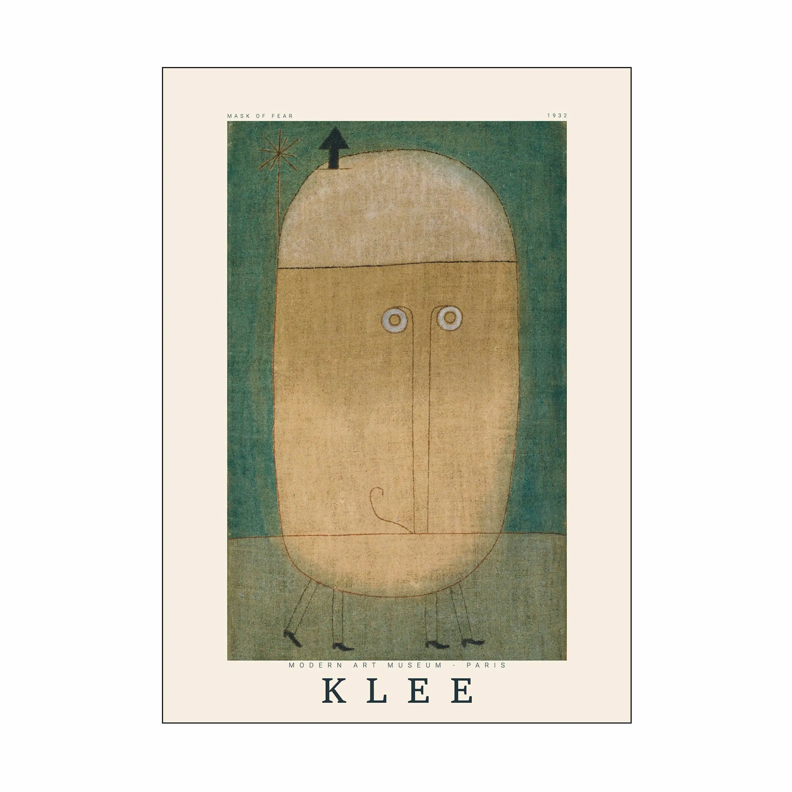 Poster&Frame Plakater Paul Klee Plakat - Mask of fear i Grøn/beige, B70 x L100 cm, 1
